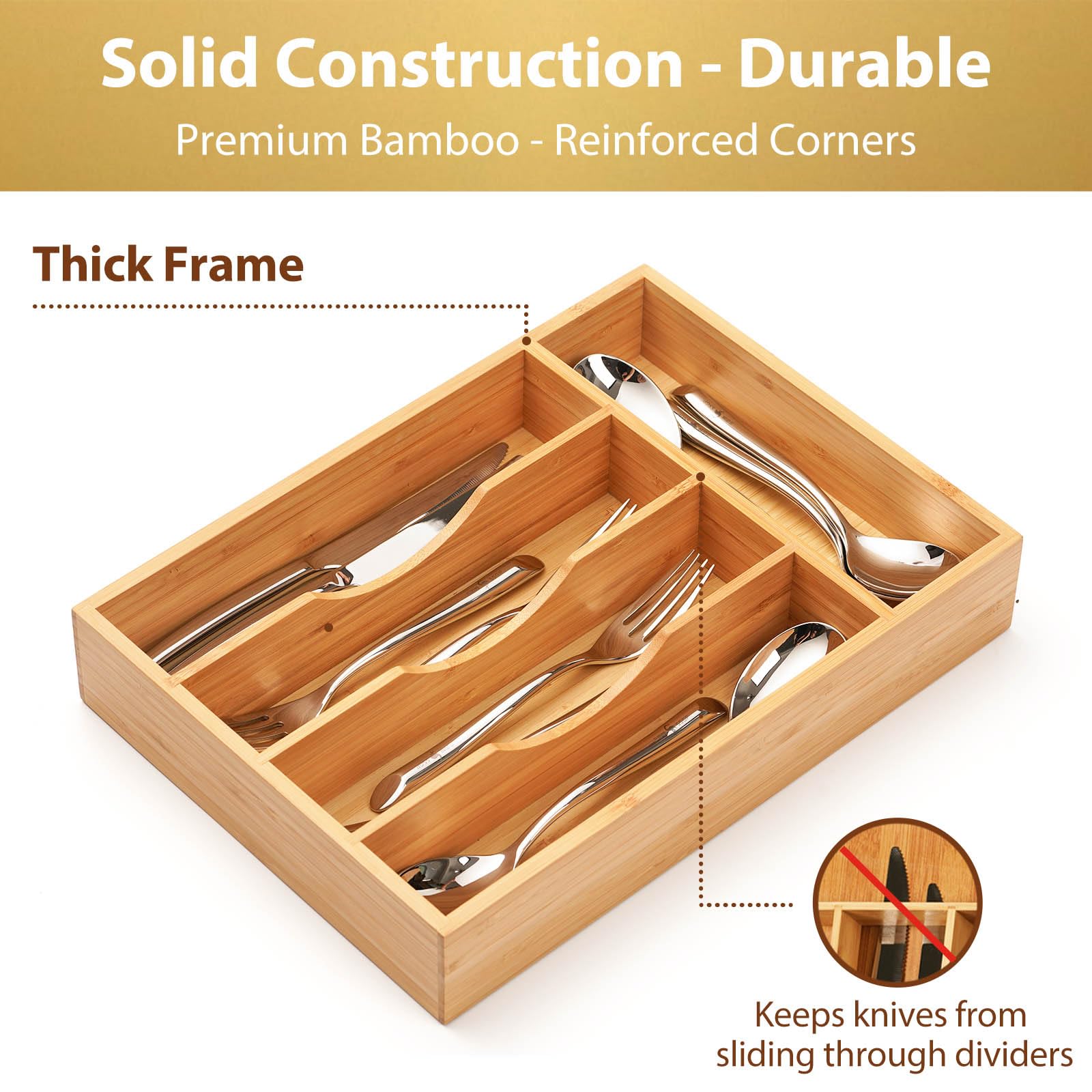 Bamboo Kitchen Drawer Organizer