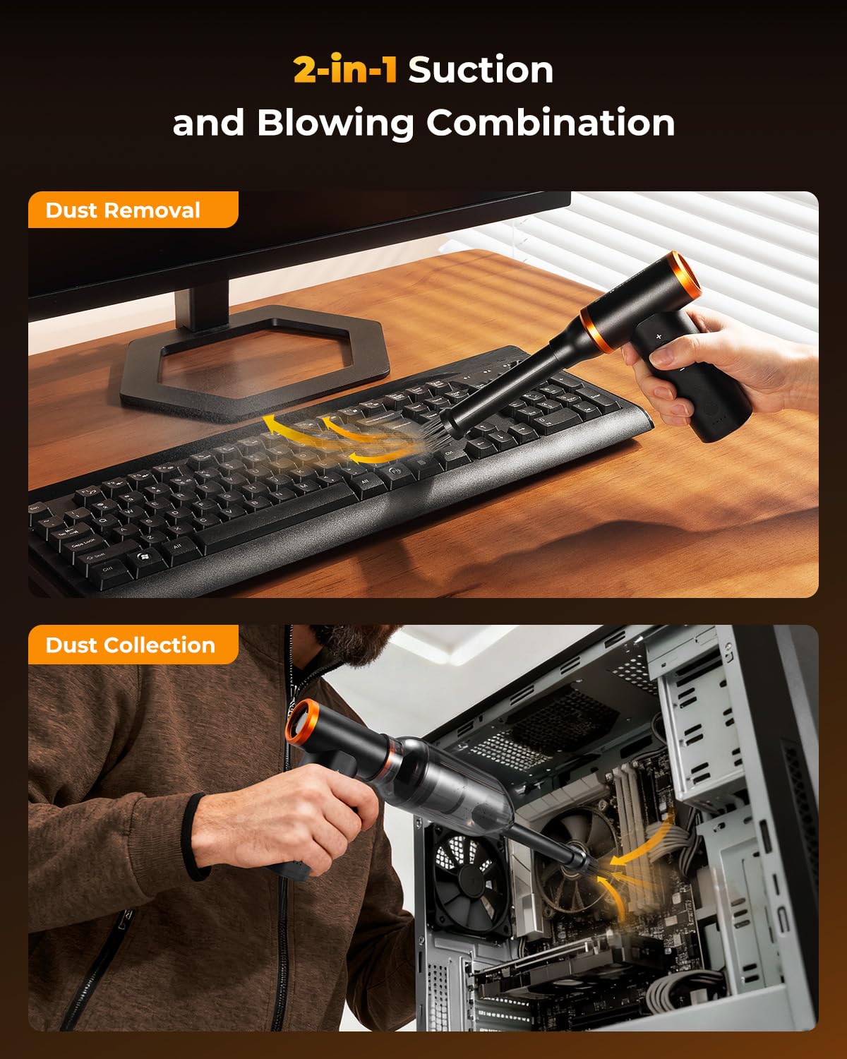 Blower and Suction 2 in 1 Compressed Air Duster