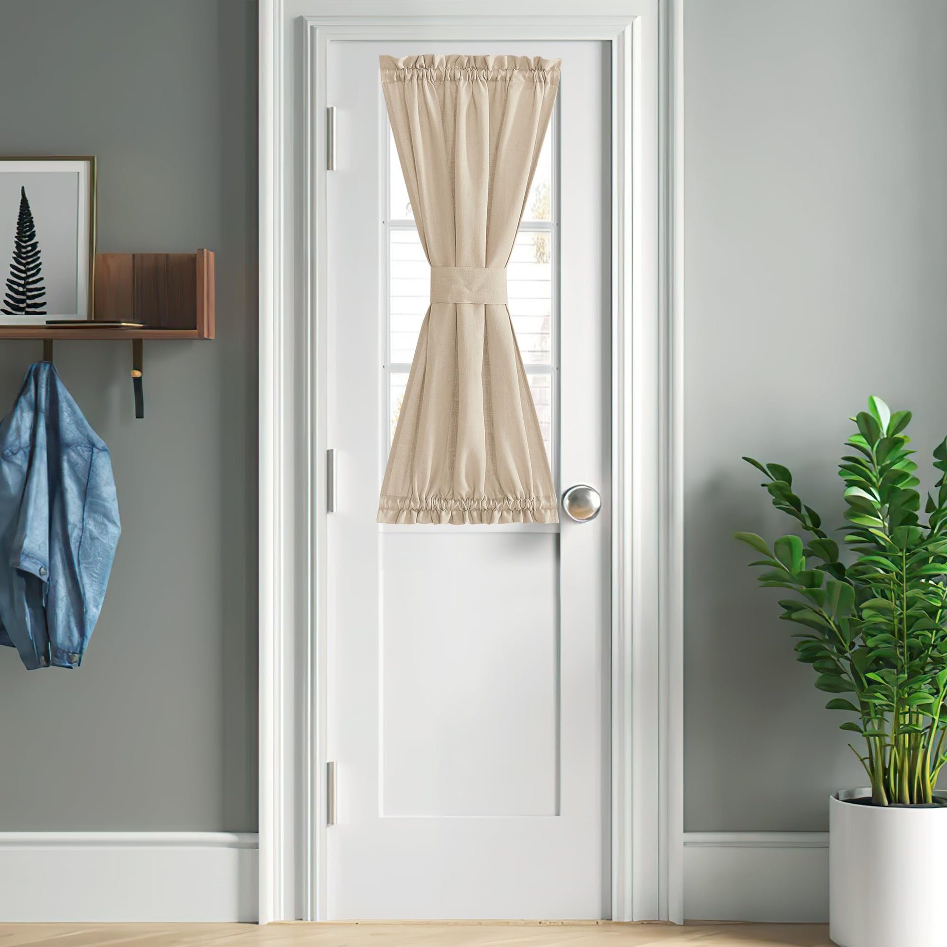 Kitchen Door Window Curtain 26 x 40 inches Long with Tieback