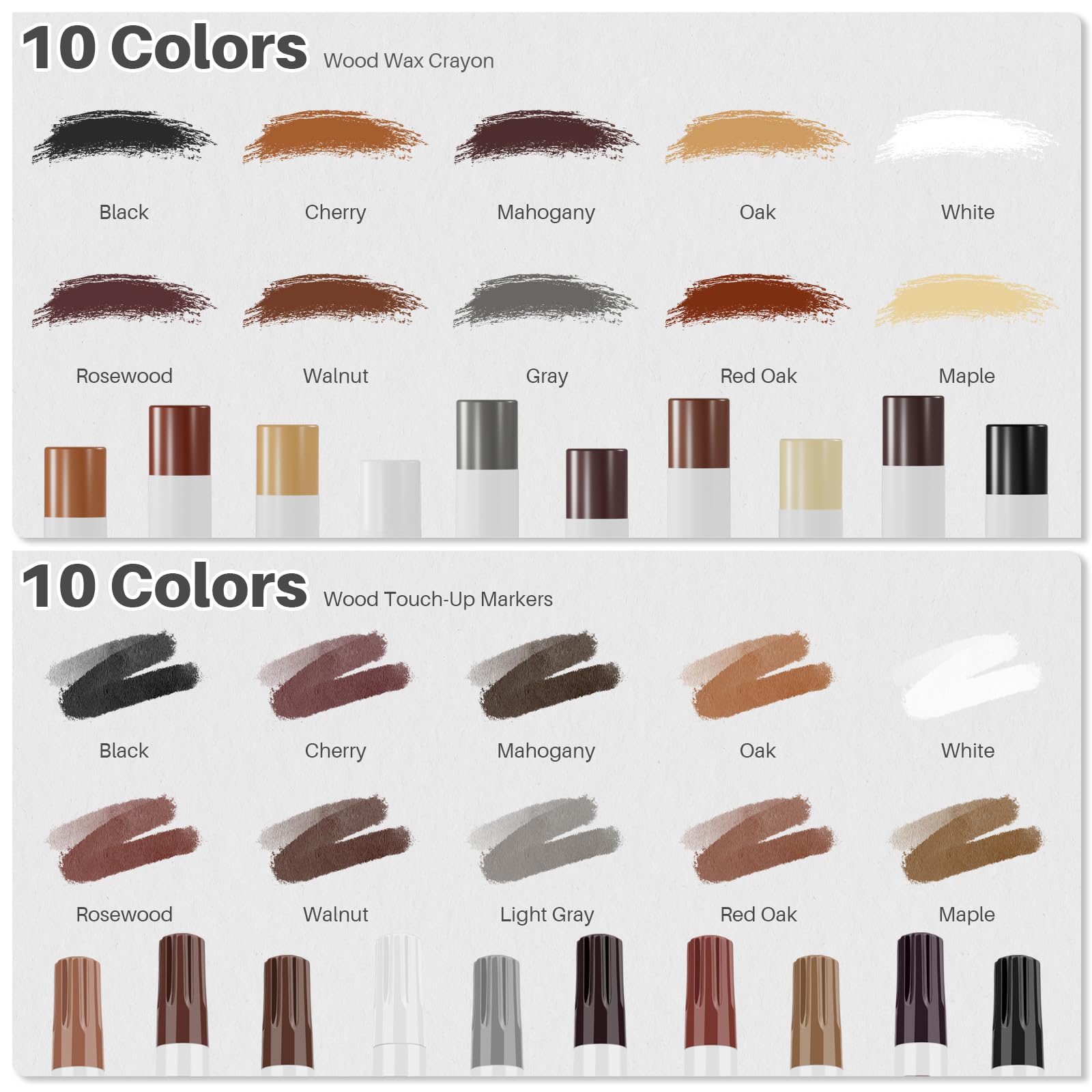 Wood Filler Sticks 20 Colors Wood Wax Crayons for Scratches