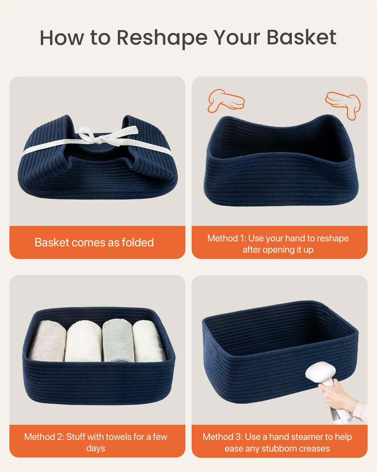 Small Woven Storage Basket for Organizing (3 Count)