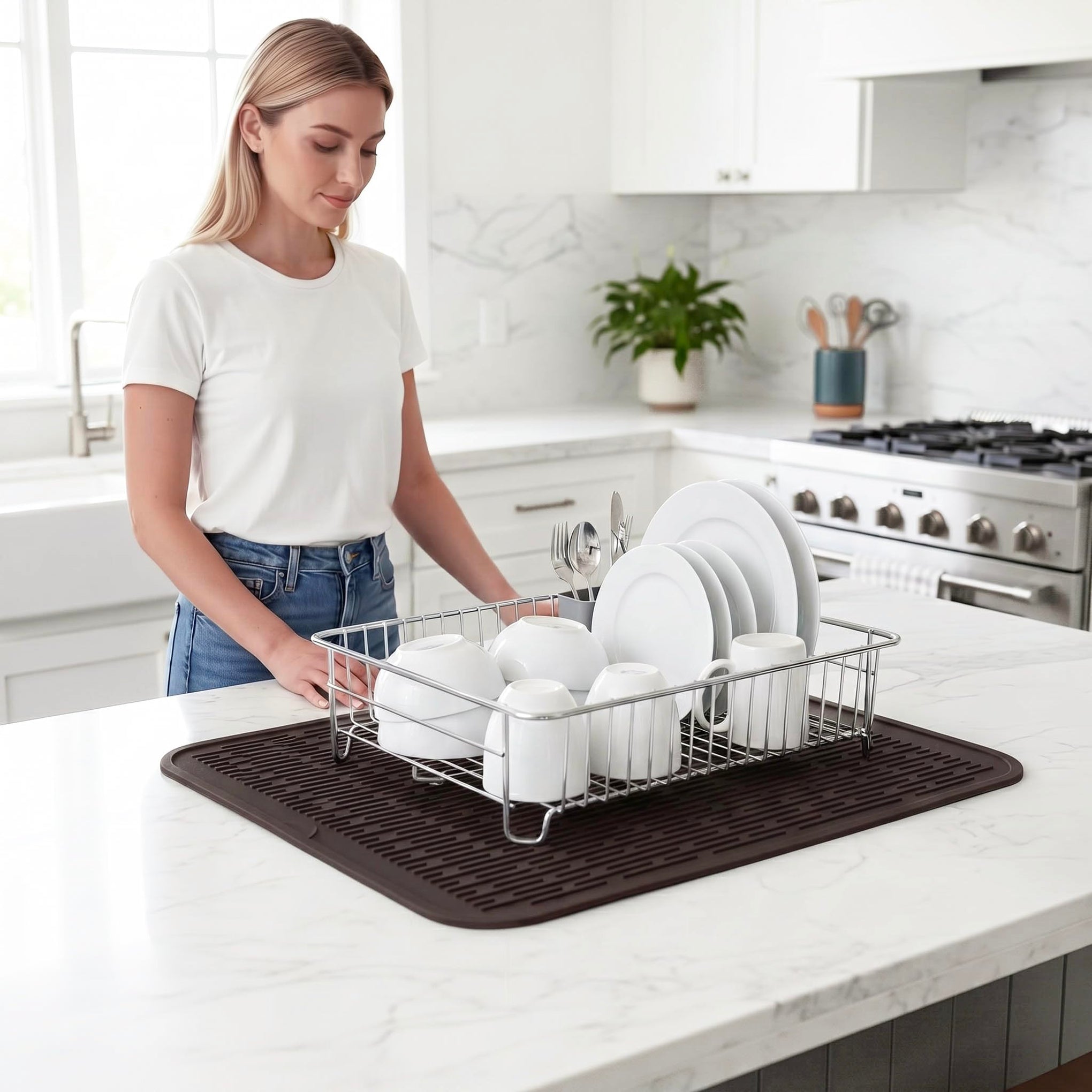 Silicone Dish Drying Mat for Multiple Usage