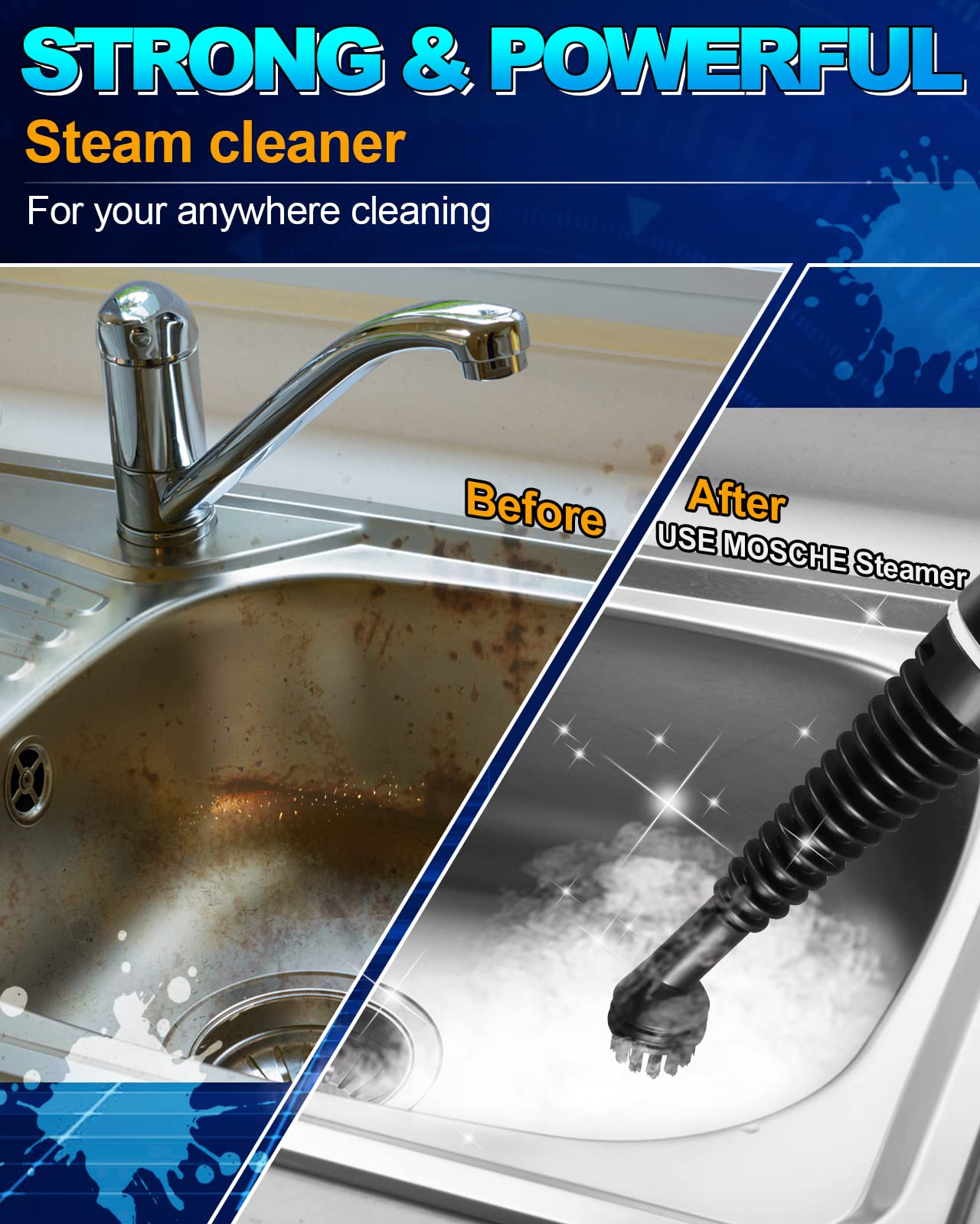 Handheld Pressurized Steam Cleaner with 11