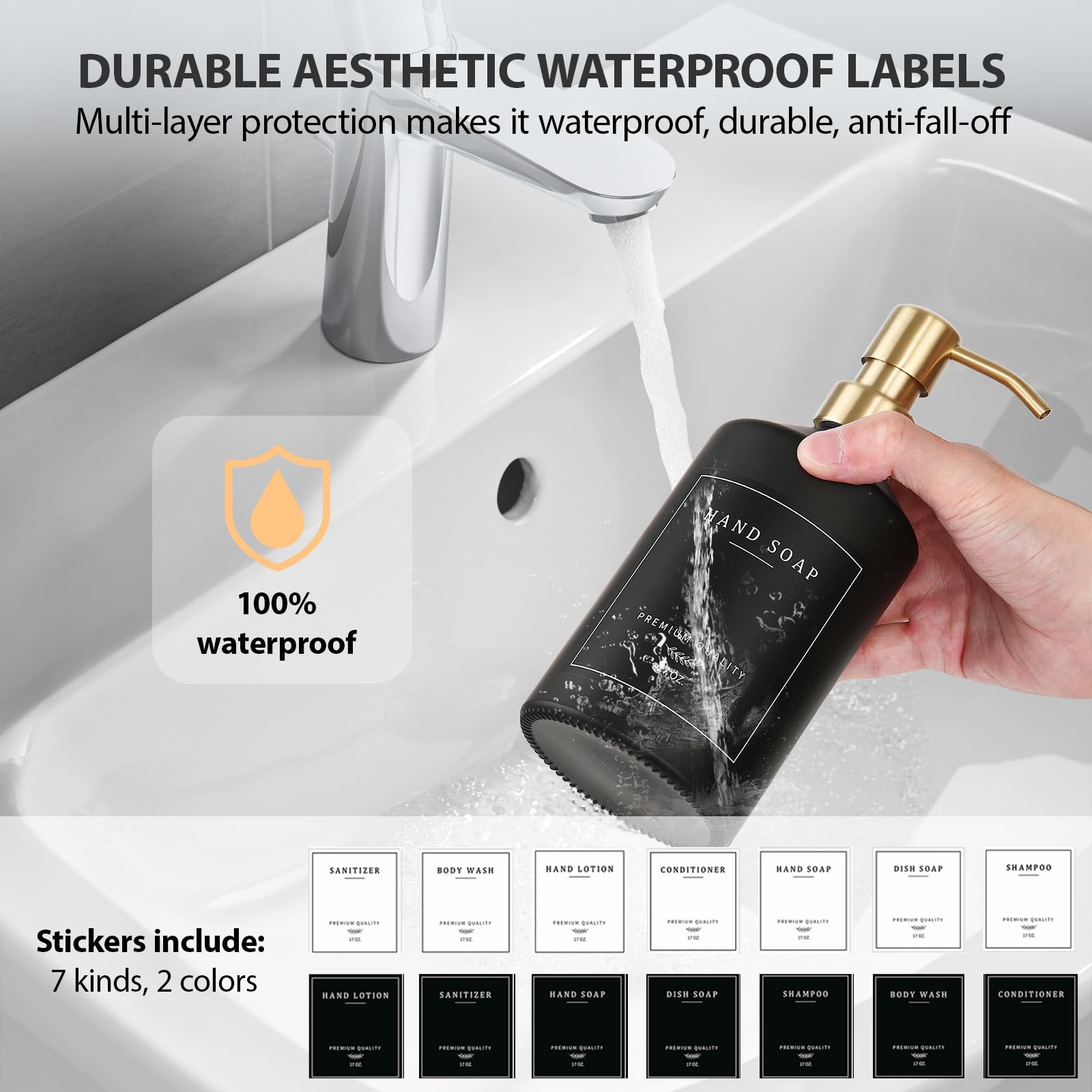 Black Glass Kitchen Hand and Dish Soap Dispenser Set (2 Count)