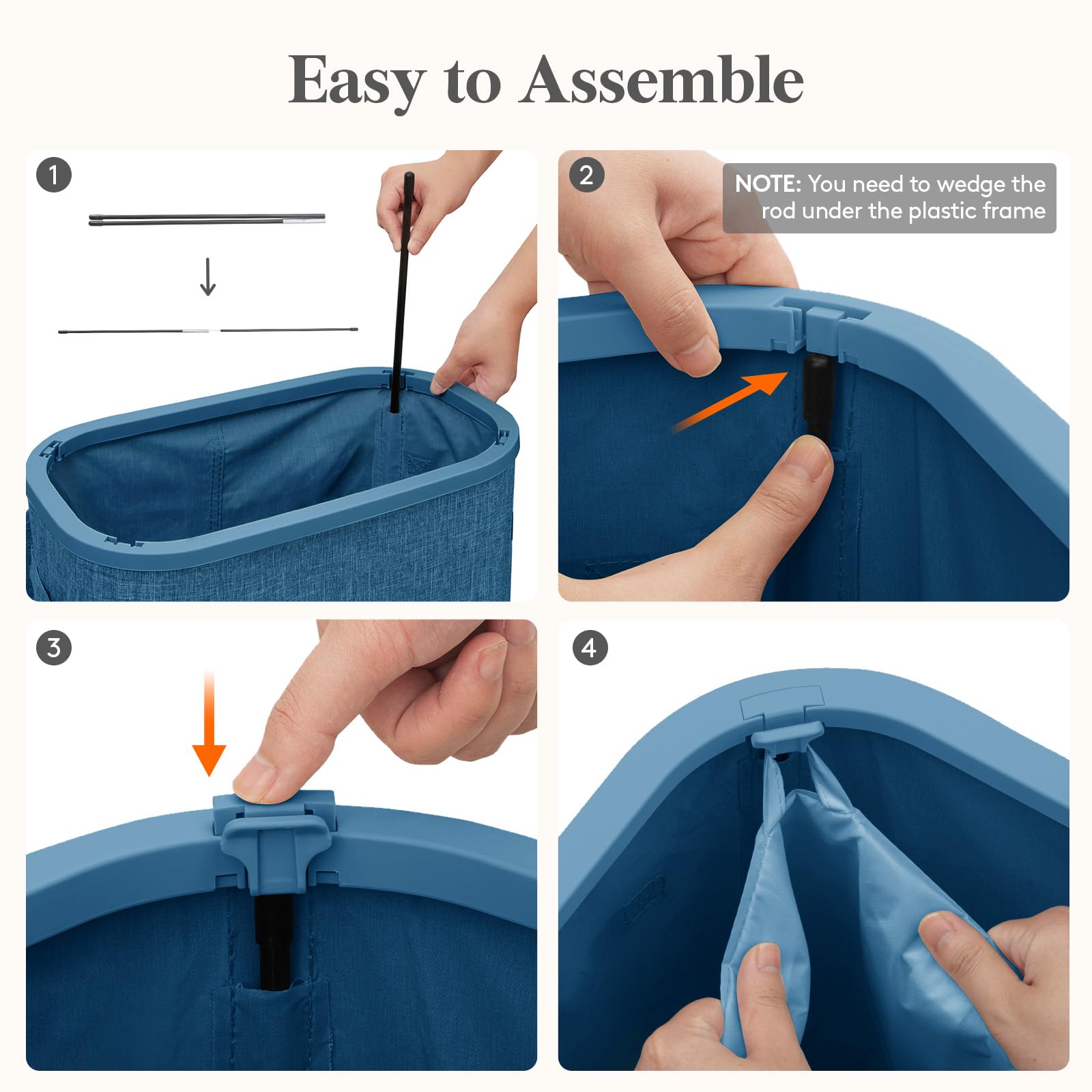 Slim Laundry Basket with Lid and Removable Bag