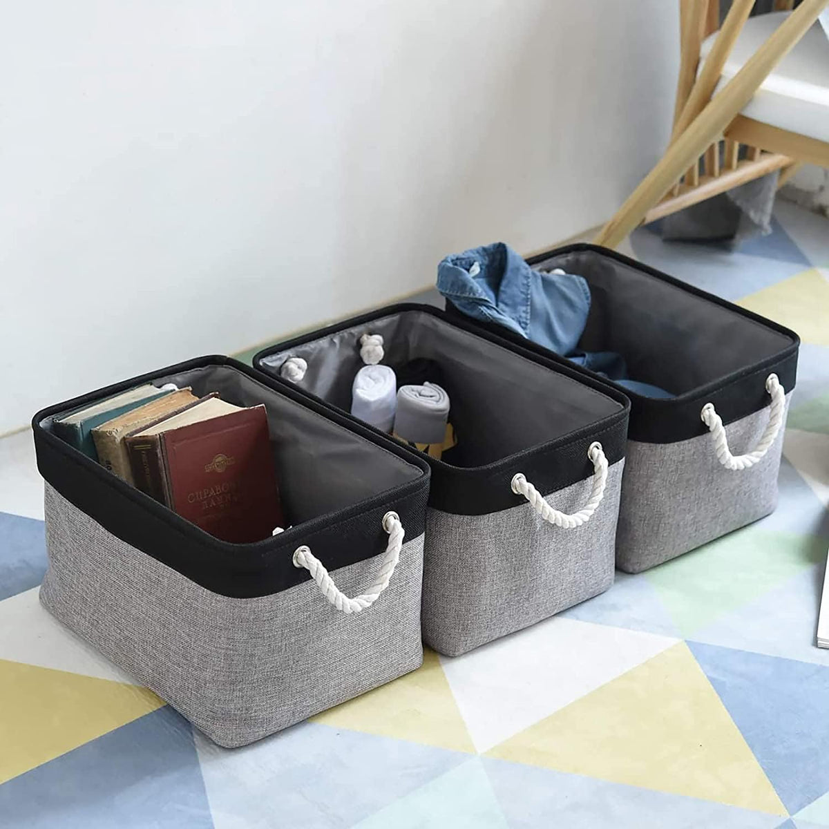 Collapsible Storage Bin for Shelves (3 Count)