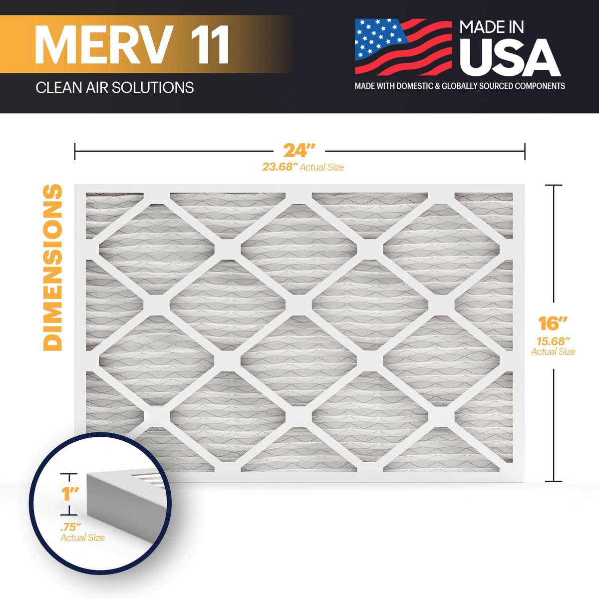 TruFilter 16x24x1 Air Filter MERV 11 (6 Count)