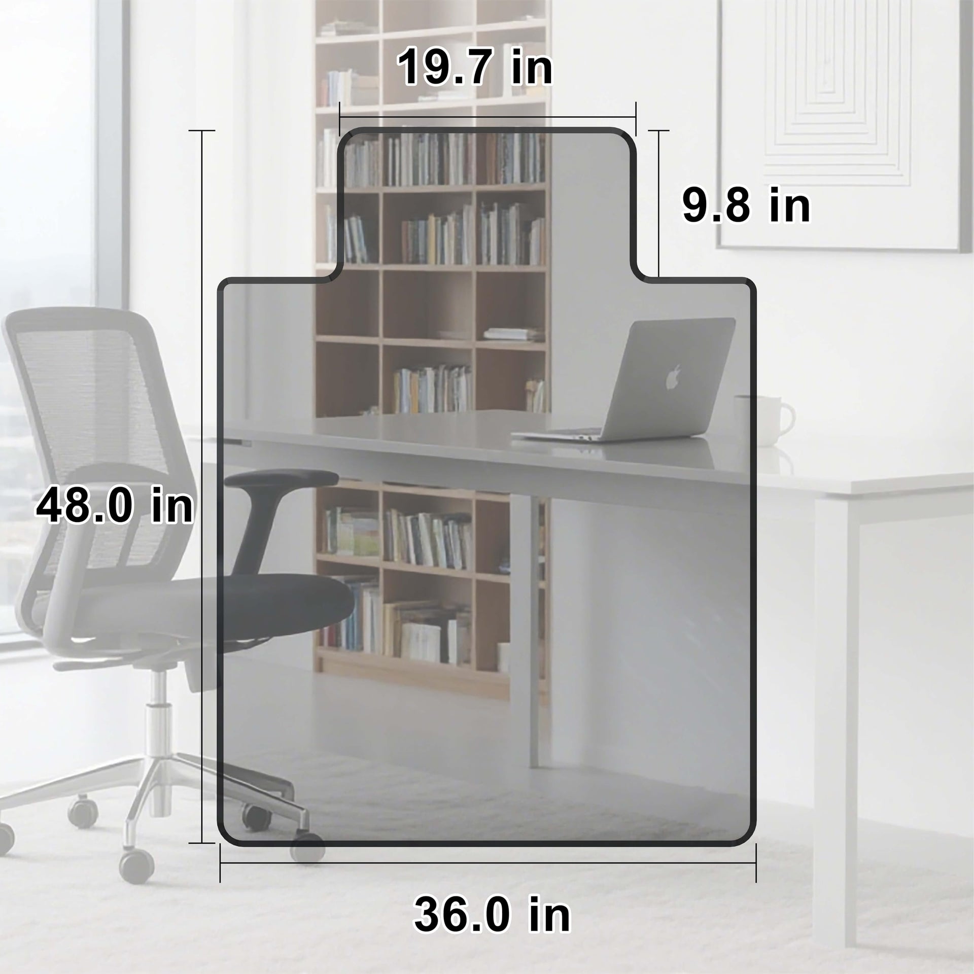 Beveled Edge Office Chair Mat for Carpet or Hardwood Floor