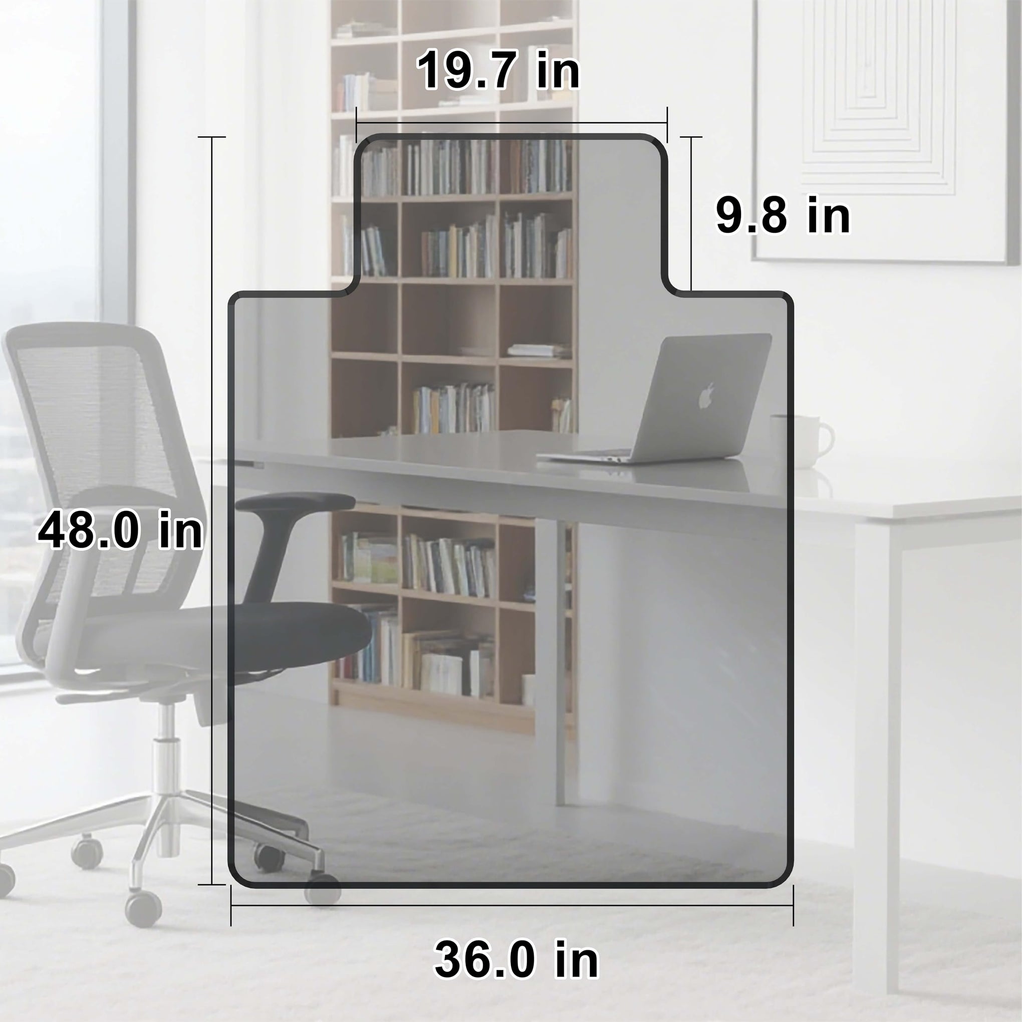 Beveled Edge Office Chair Mat for Carpet or Hardwood Floor