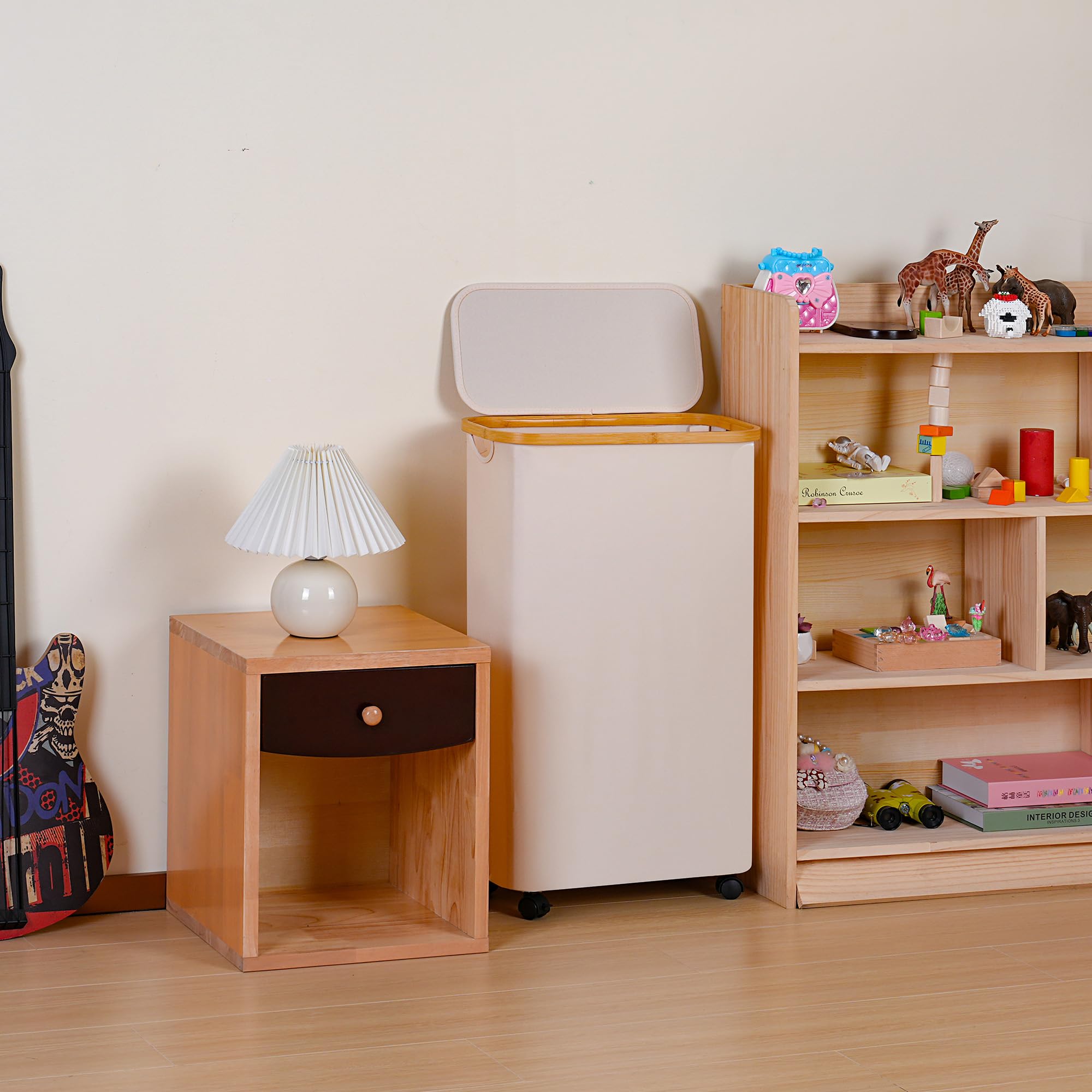 Slim Laundry Basket with Wheels