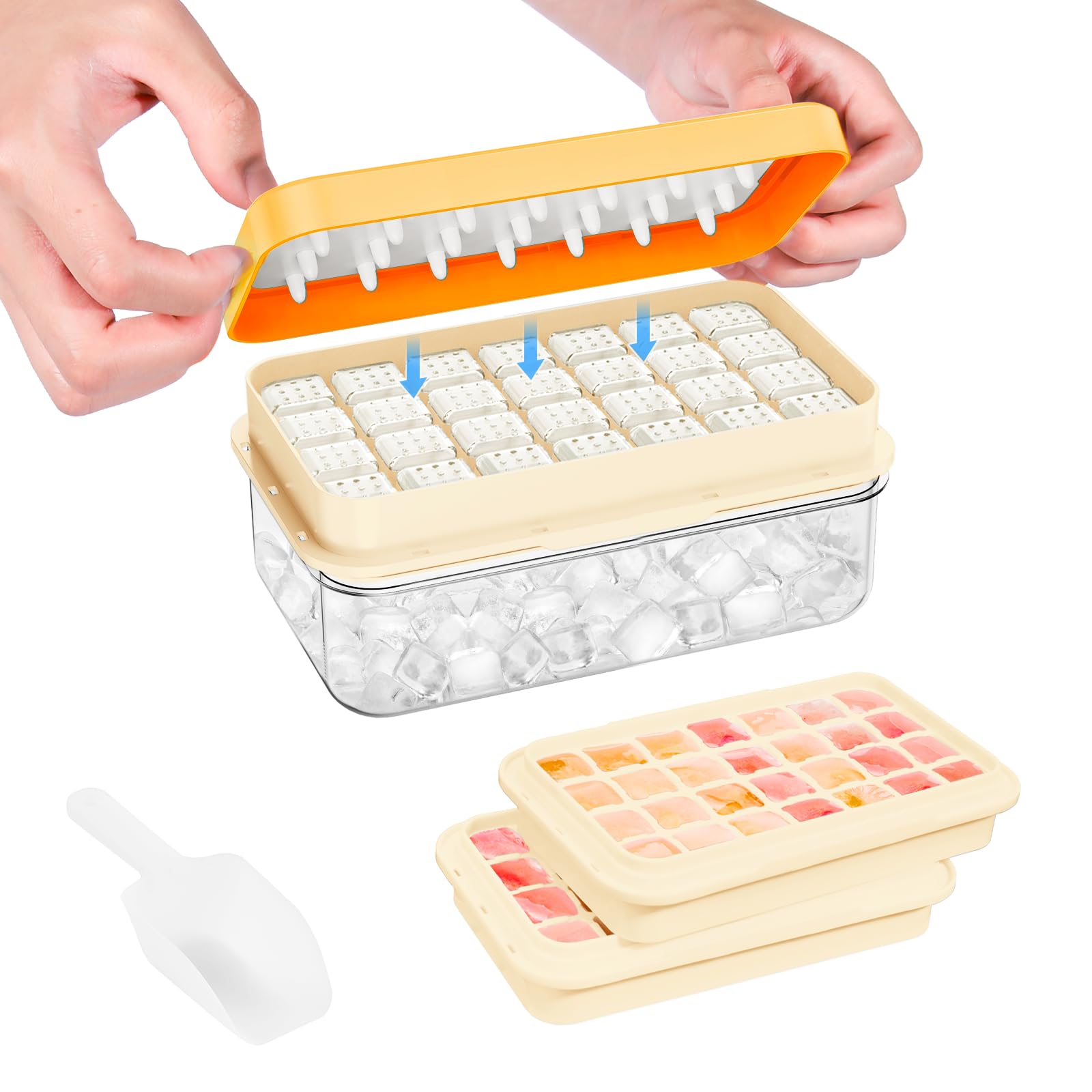 Ice Cube Tray with Lid and Bin