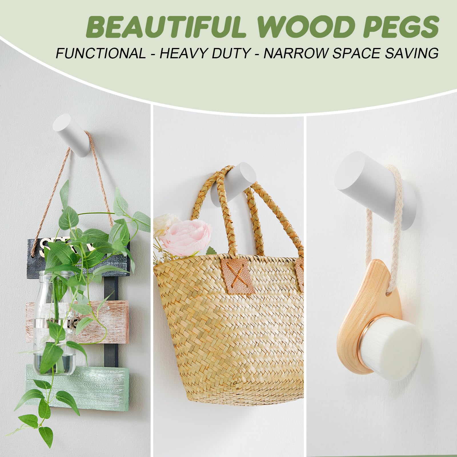 Wood Wall Hooks (4 Count)
