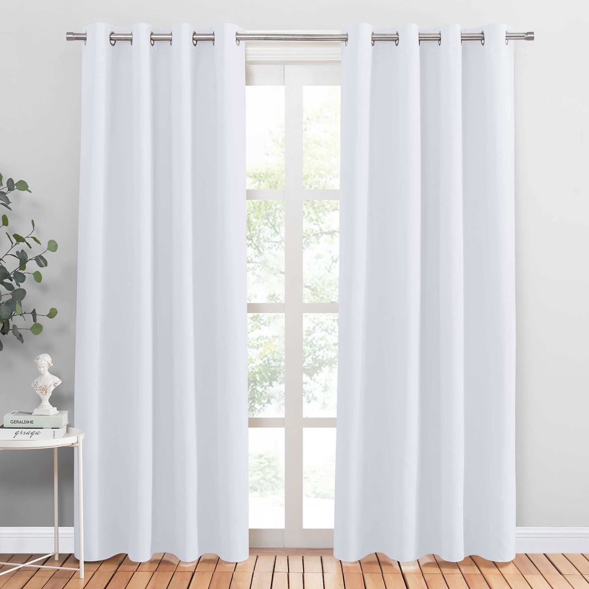 Pure White Curtain 80 inches Long for Living Room