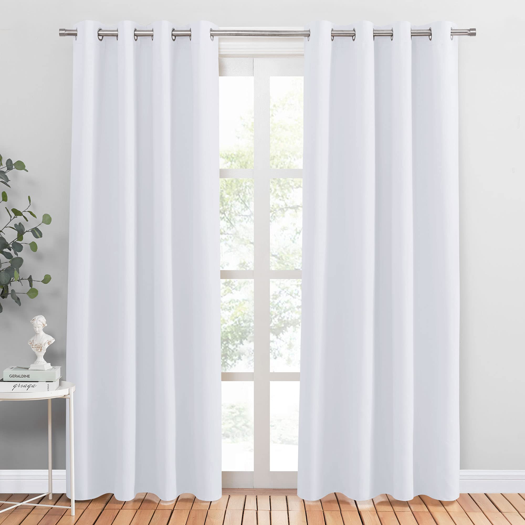 Pure White Curtain 80 inches Long for Living Room