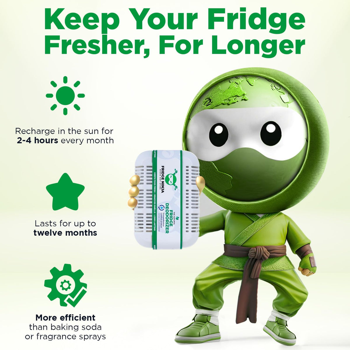Fridge Ninja XL Pack Refrigerator Deodorizer