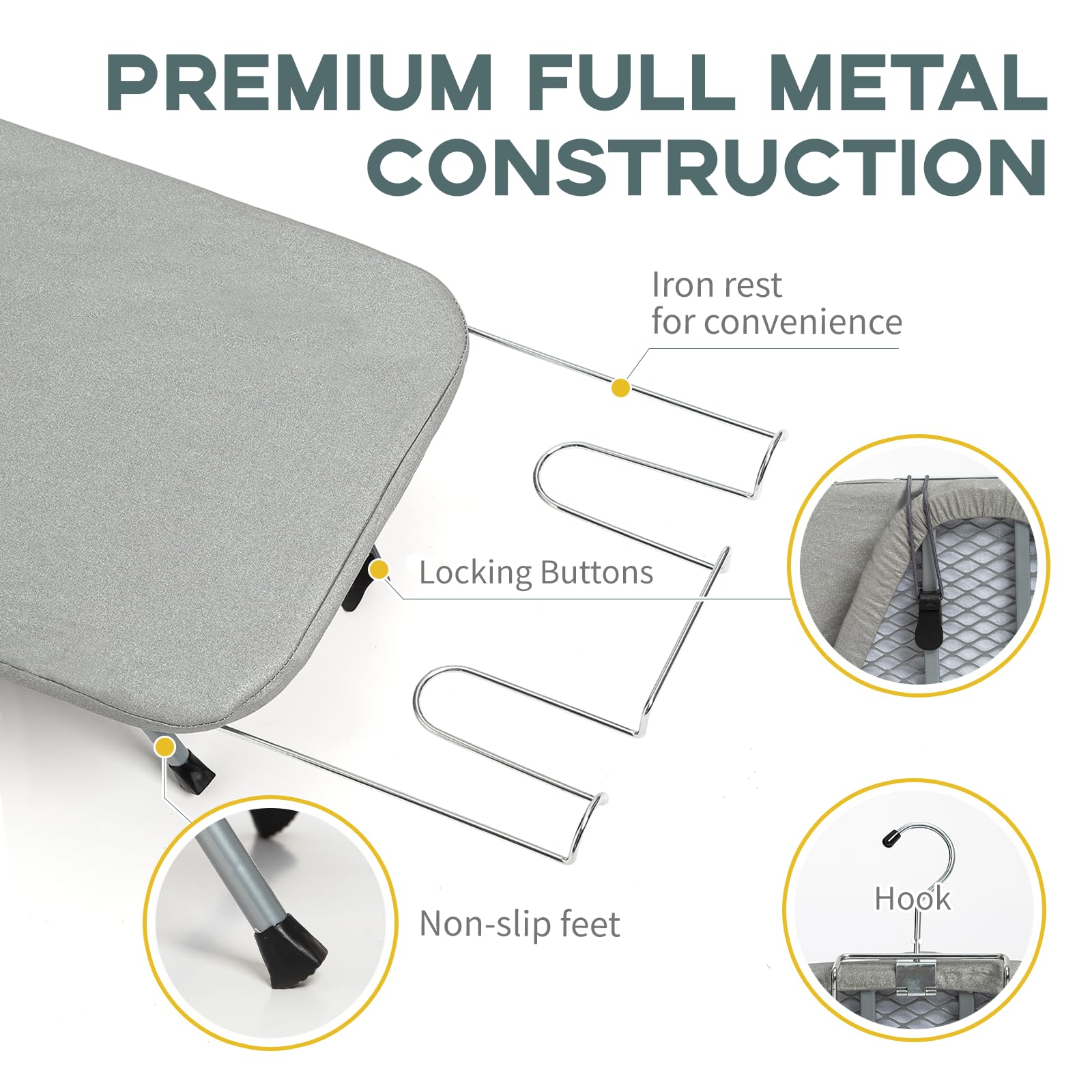 Gray Mini Tabletop Ironing Board 31"x12"