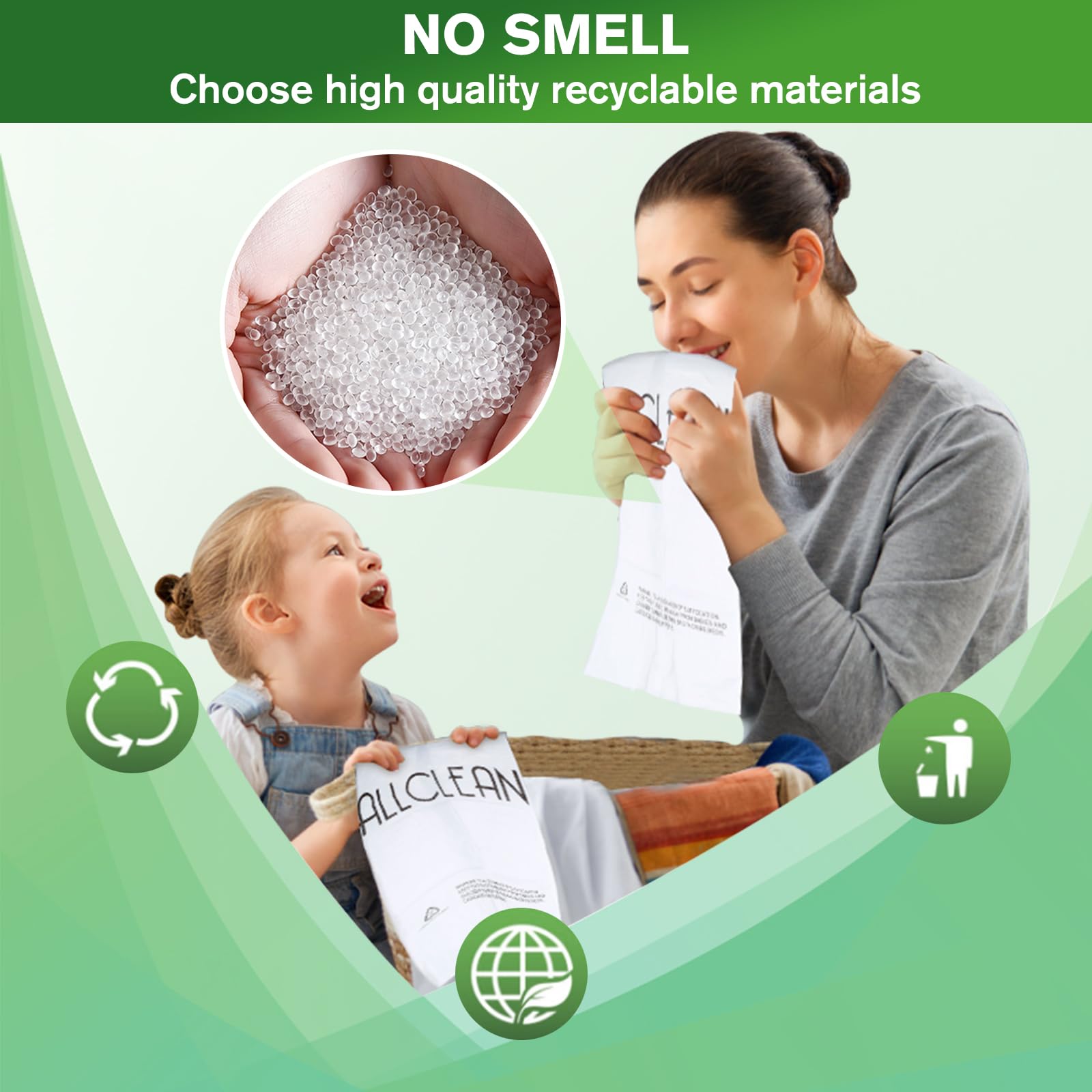 Trash Bags 4 Gallon Small Kitchen Drawstring Garbage Bags
