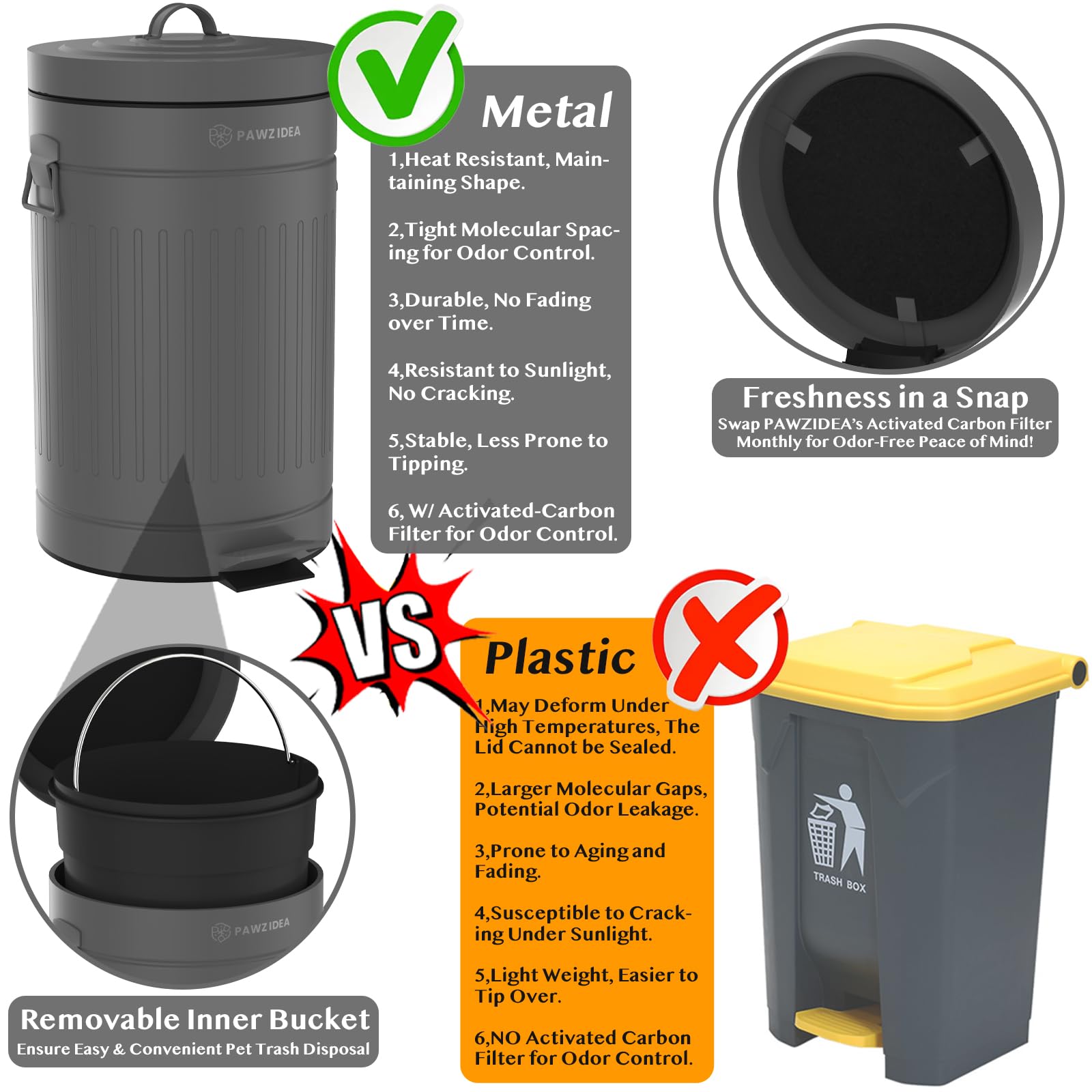 Dog Poop Trash Can Outside Odor Control