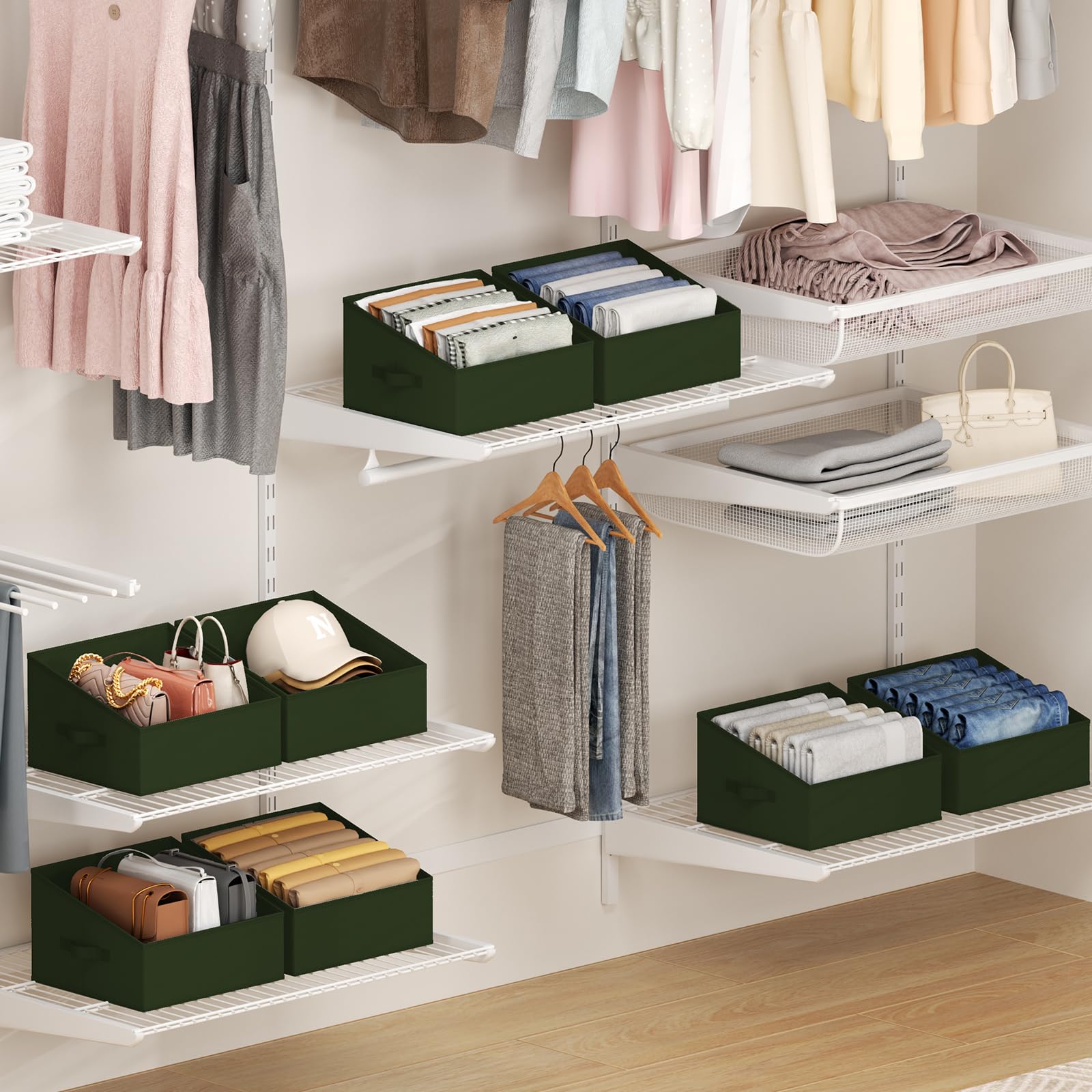 Closet Storage Bins 10 Pack (10 Count)