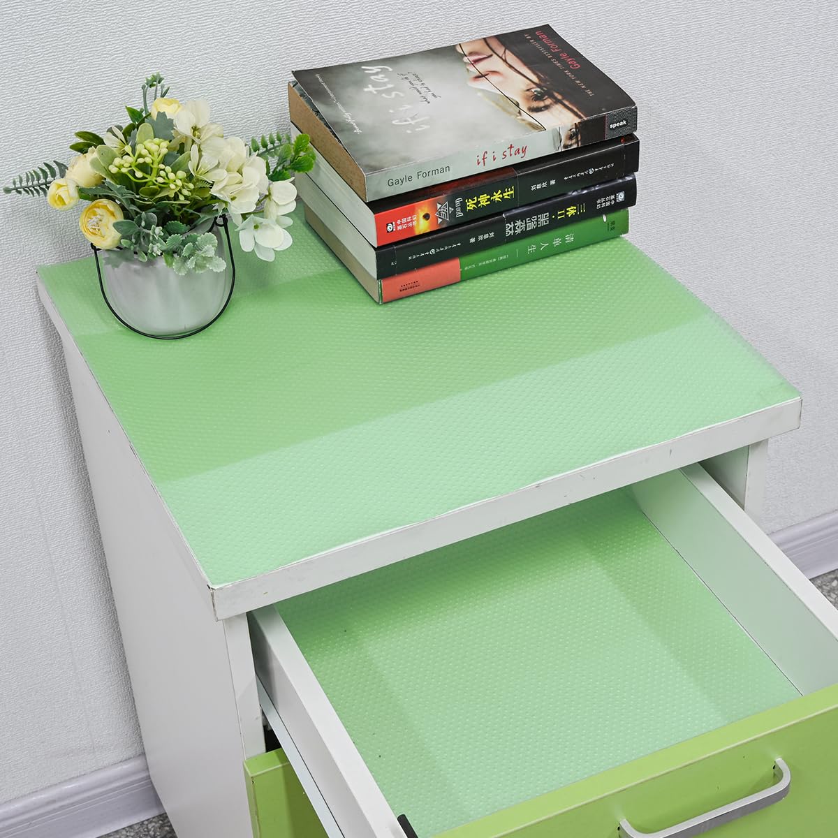 12Pcs Refrigerator Liners Washable Fridge Shelf Liners Refrigerator Mats for Freezer Glass Shelves Kitchen Cabinets Cupboards Drawers