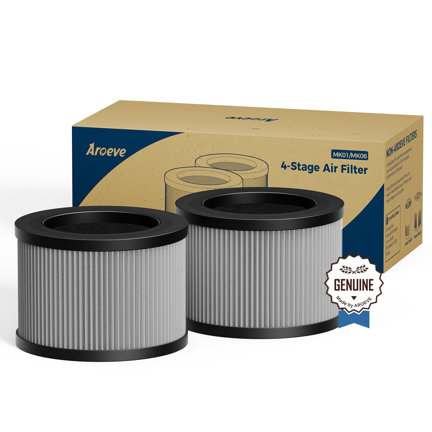 MK01A(MK01)&MK06A(MK06) Filter Replacement-Smoke Version(2 Pack) (2 Count)