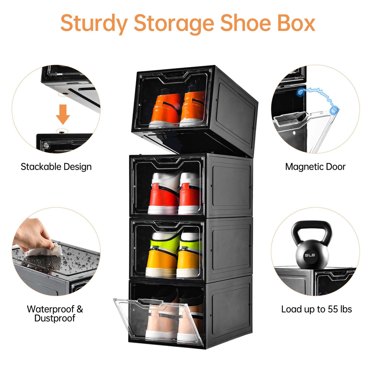 12 Pack Shoe Boxes Organizer (12 Count)