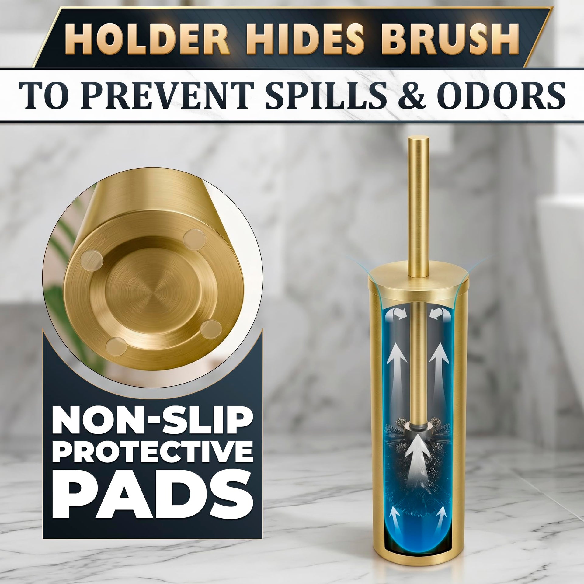 Stainless Steel Toilet Brush and Holder Set