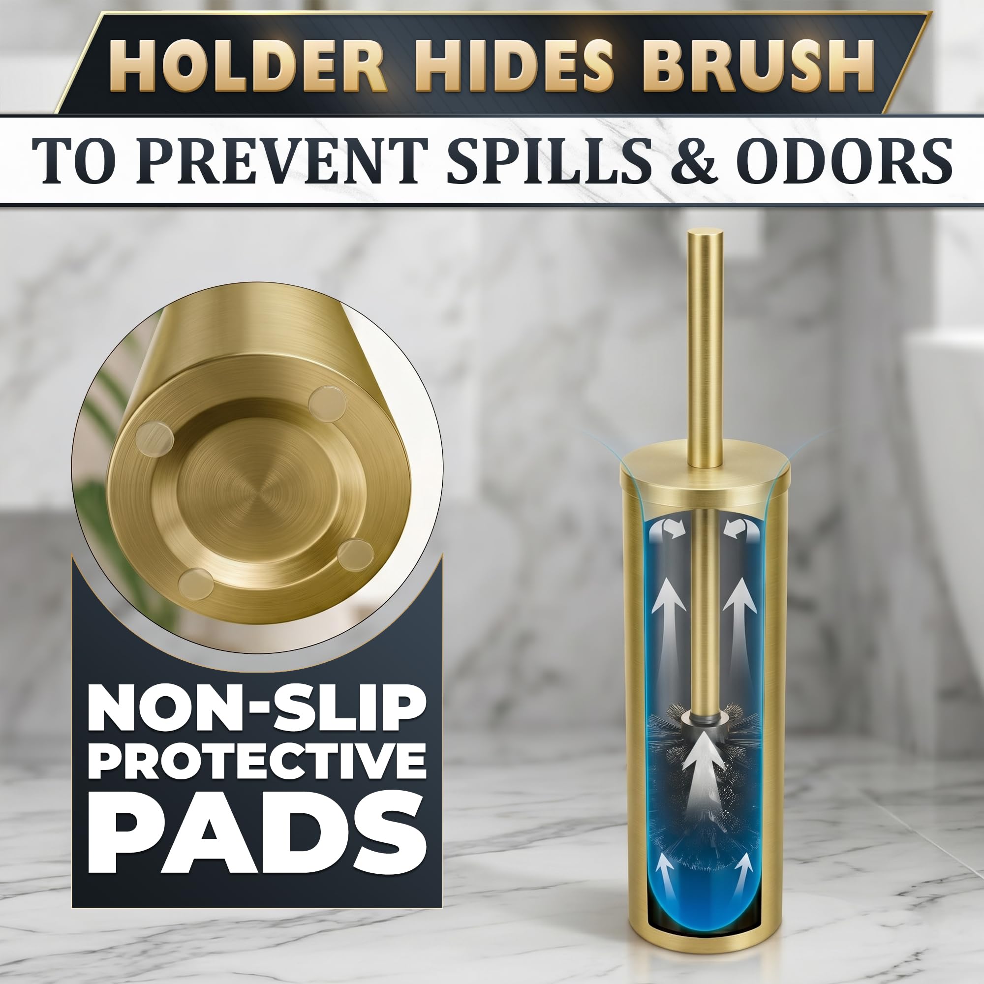 Stainless Steel Toilet Brush and Holder Set