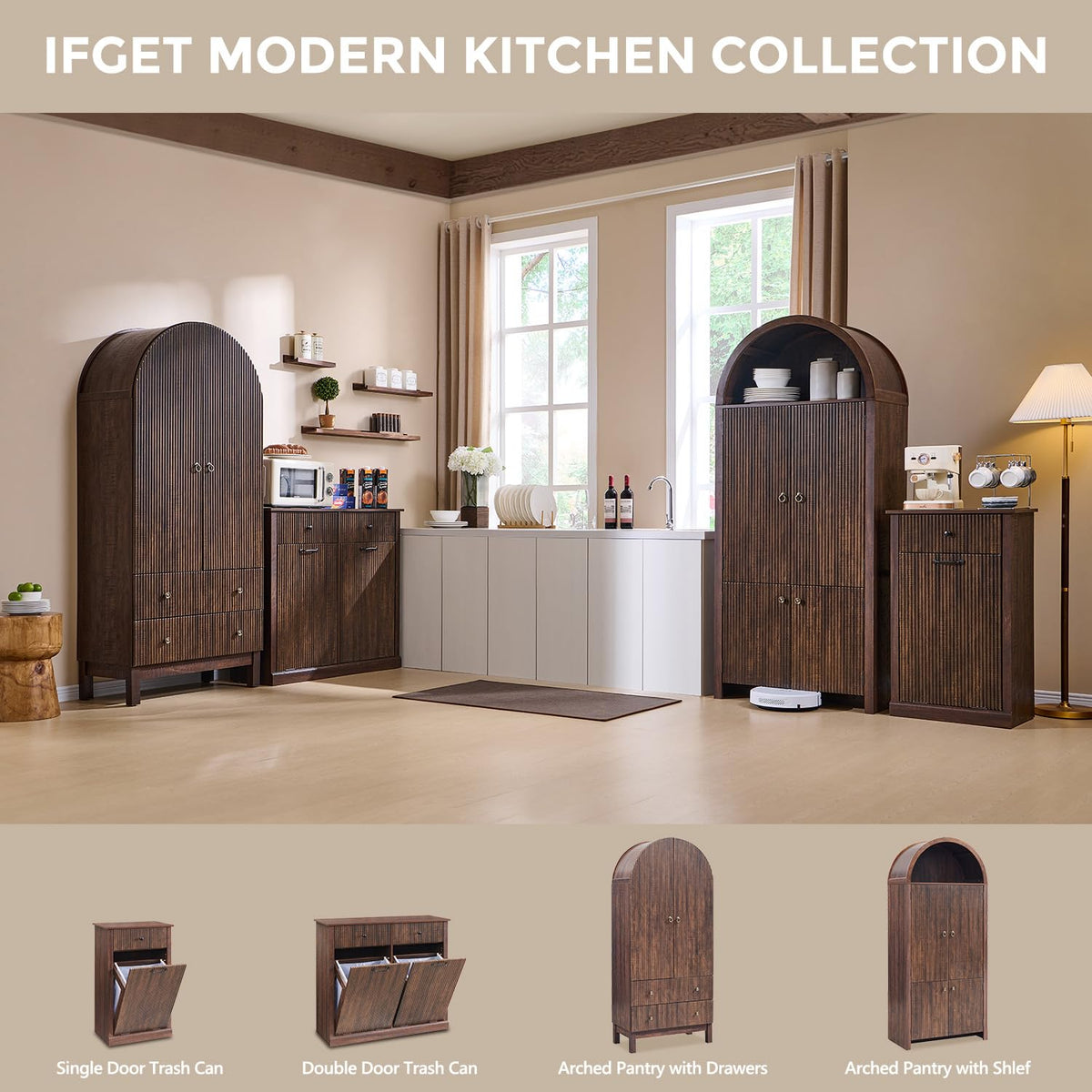 Triple Tilt Out Trash Can Cabinet