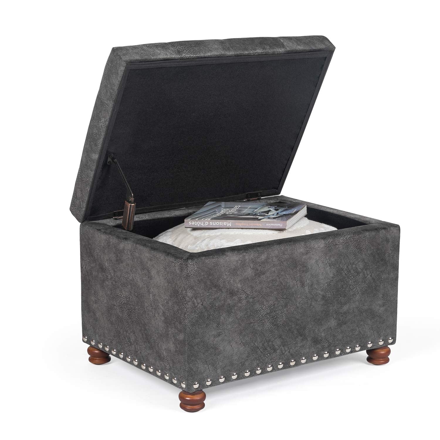 24" Rectangular Ottoman with Storage for Living Room