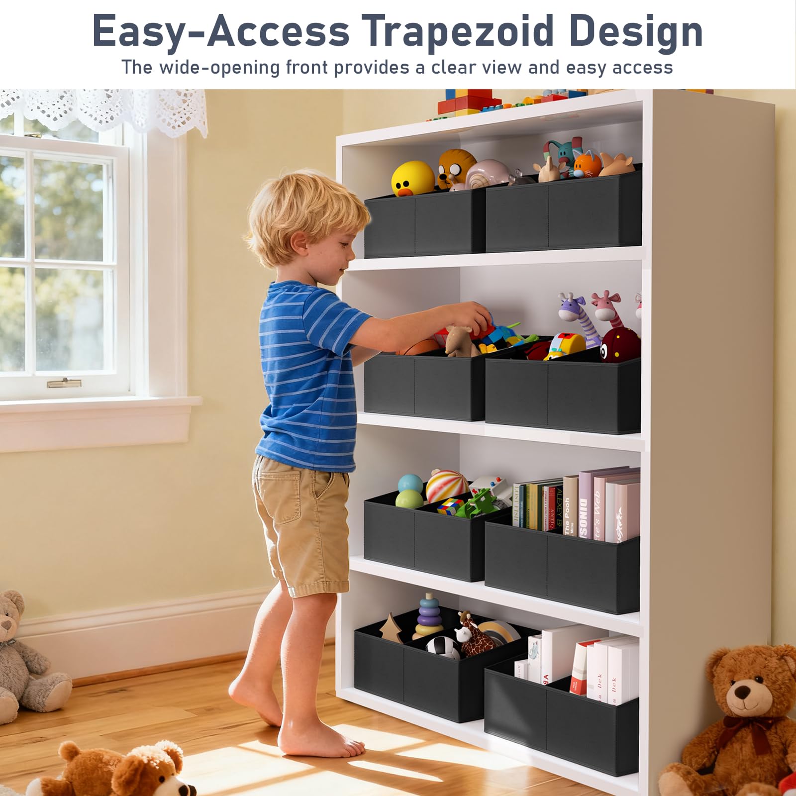 Trapezoid Storage Bins for clothes (5 Count)