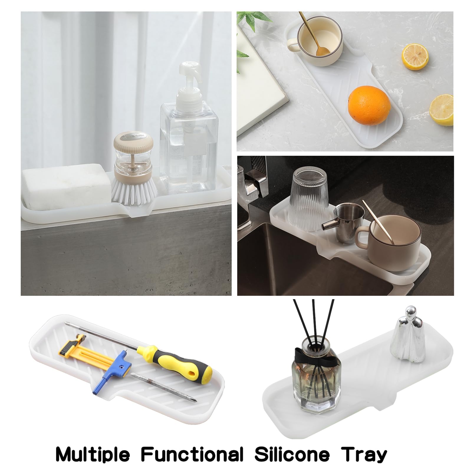 Silicone Soap Dish with Drain Spout