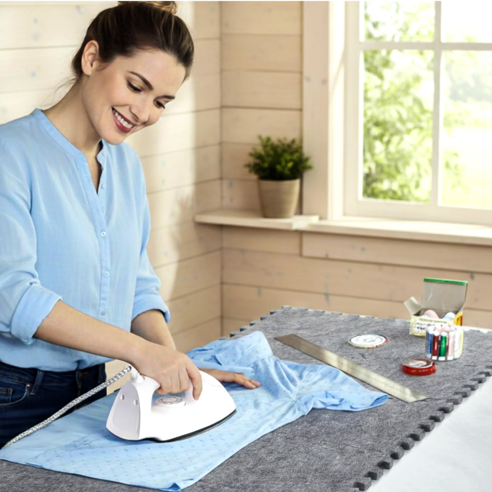 6 Pack Large Wool Pressing Mat Wool Ironing Mat Felted Blending Ironing Pad Sewing Machine Muffling Pad Iron Board for Quilters Quilting Supplies and Notions Accessories