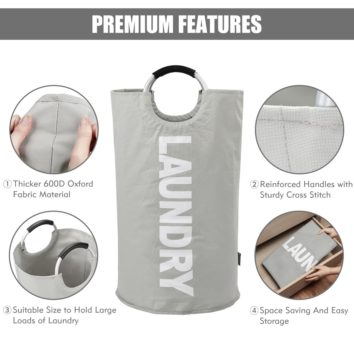 125L X Large Collapsible Washing Laundry Basket Bag - ModHome Supplies