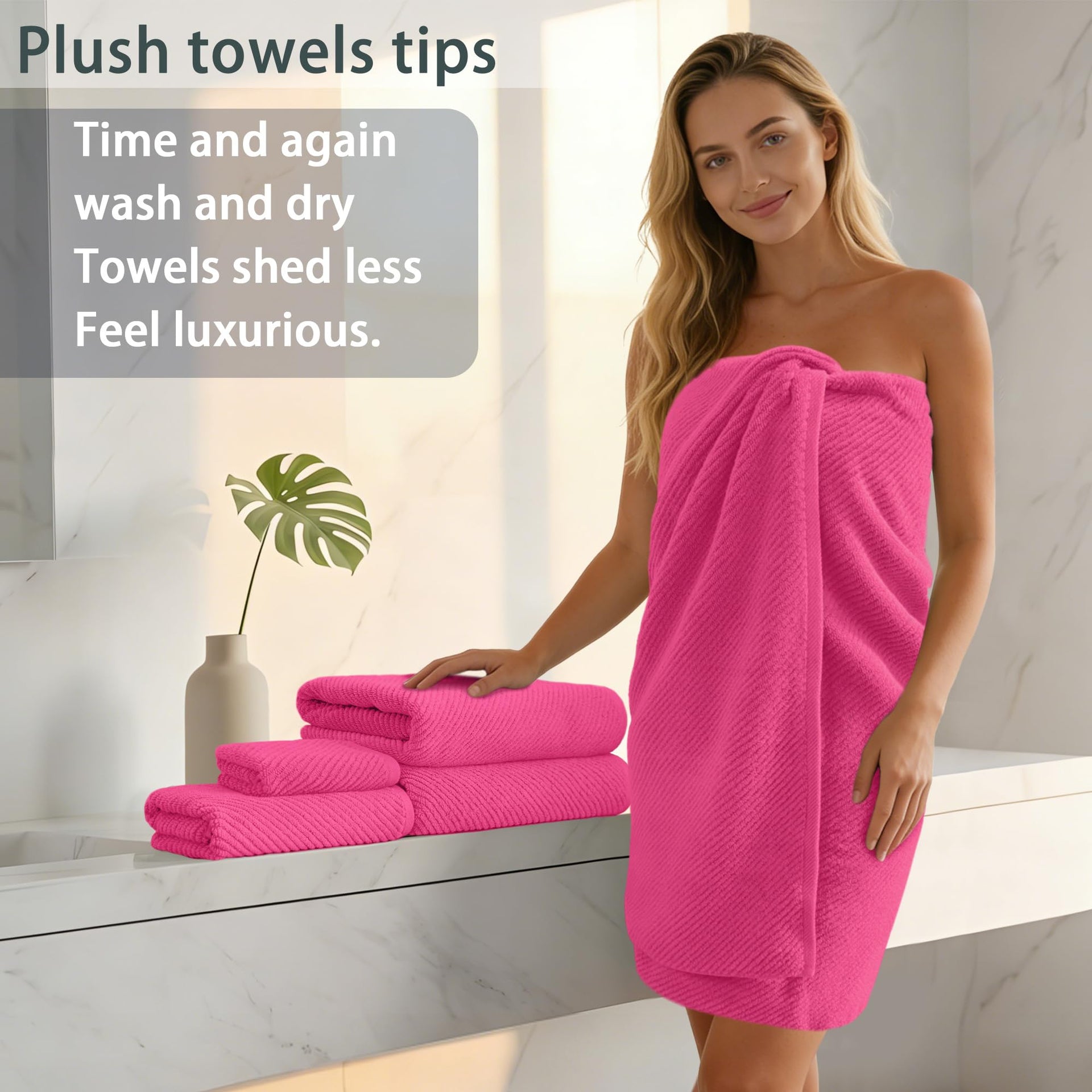 Hot Pink Towels (6 Count)