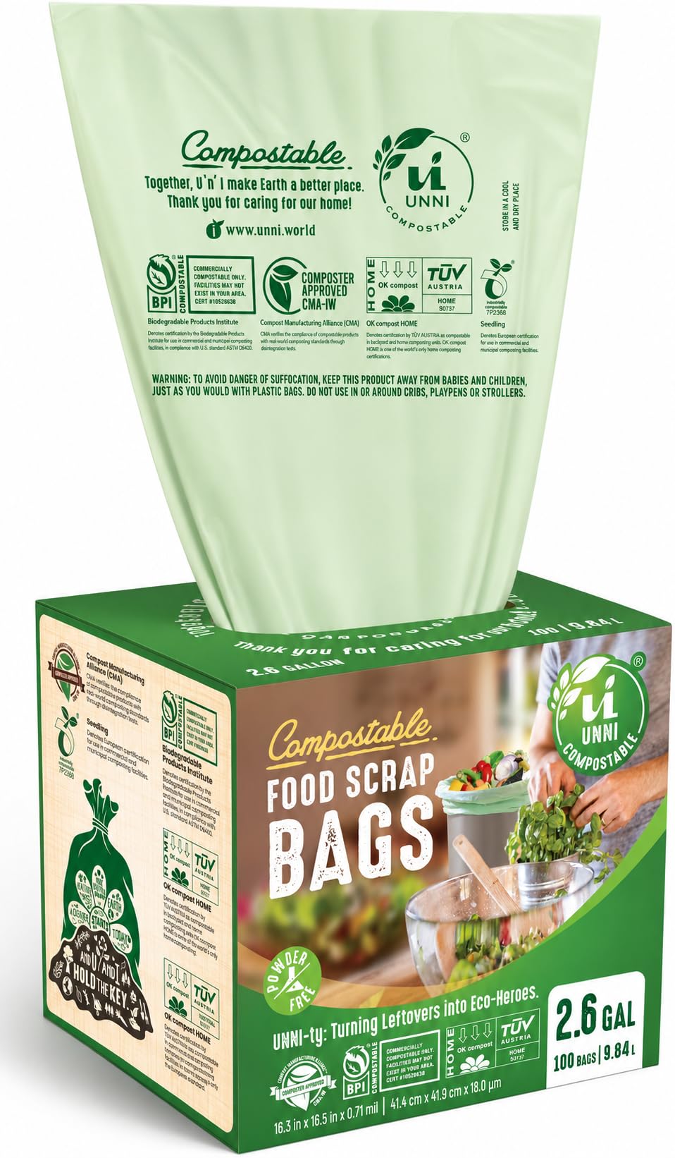2.6 Gallon Compostable Bags (600 Count)