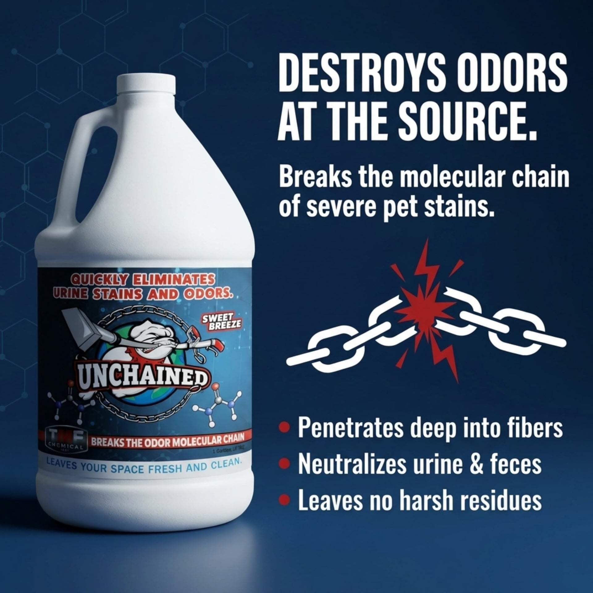 Unchained Urine Stain and Odor Remover (128 Fl Oz)