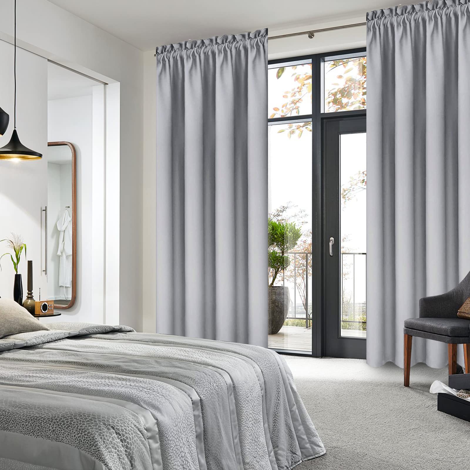Blackout Curtains for Bedroom Living Room 38 x 84 Inch Long 2 Panels (2 Count)