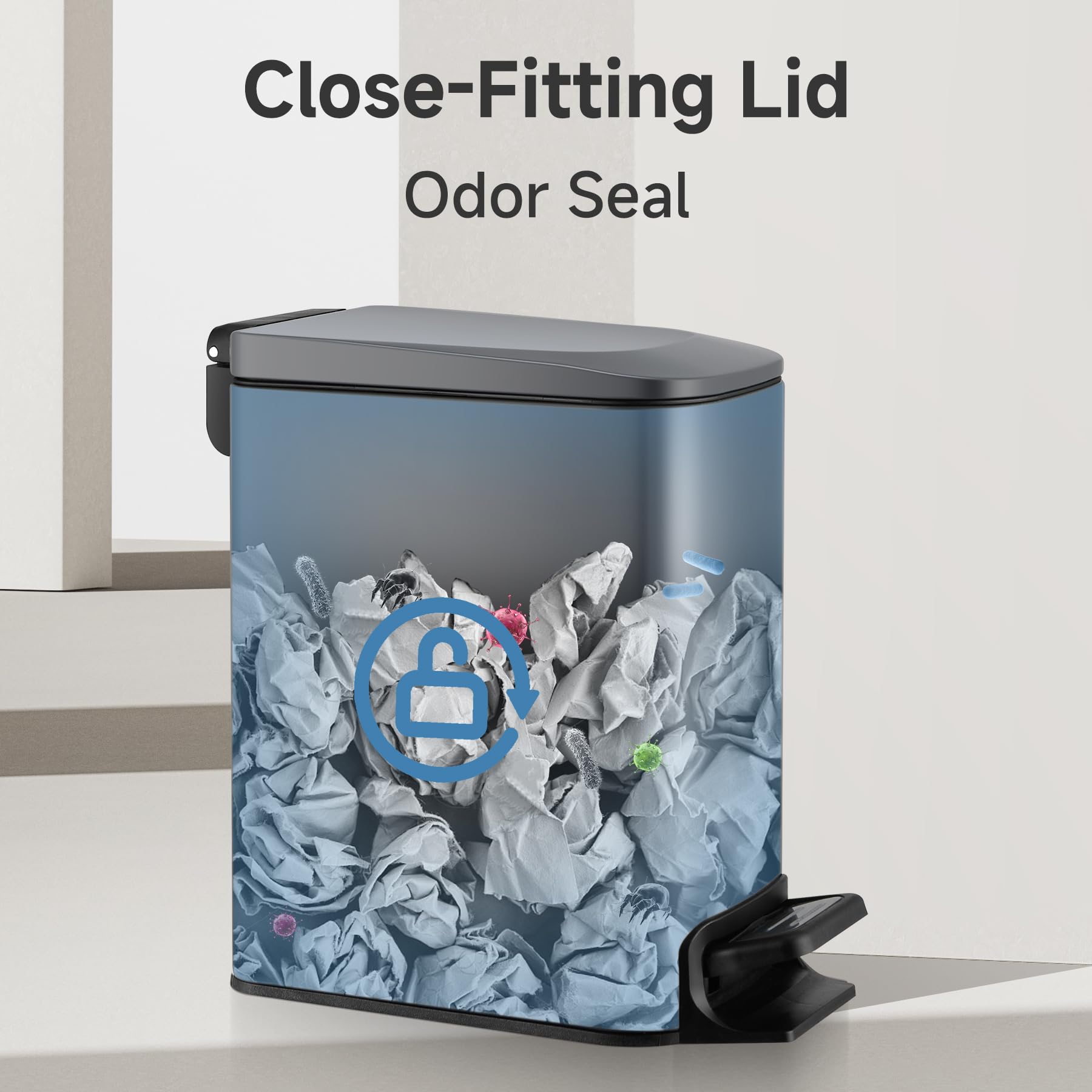 Small Bathroom Trash Can with Lid