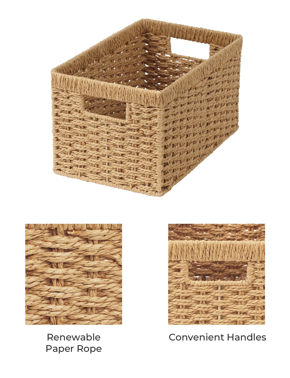 Wicker Storage Baskets for Shelves (2 Count)
