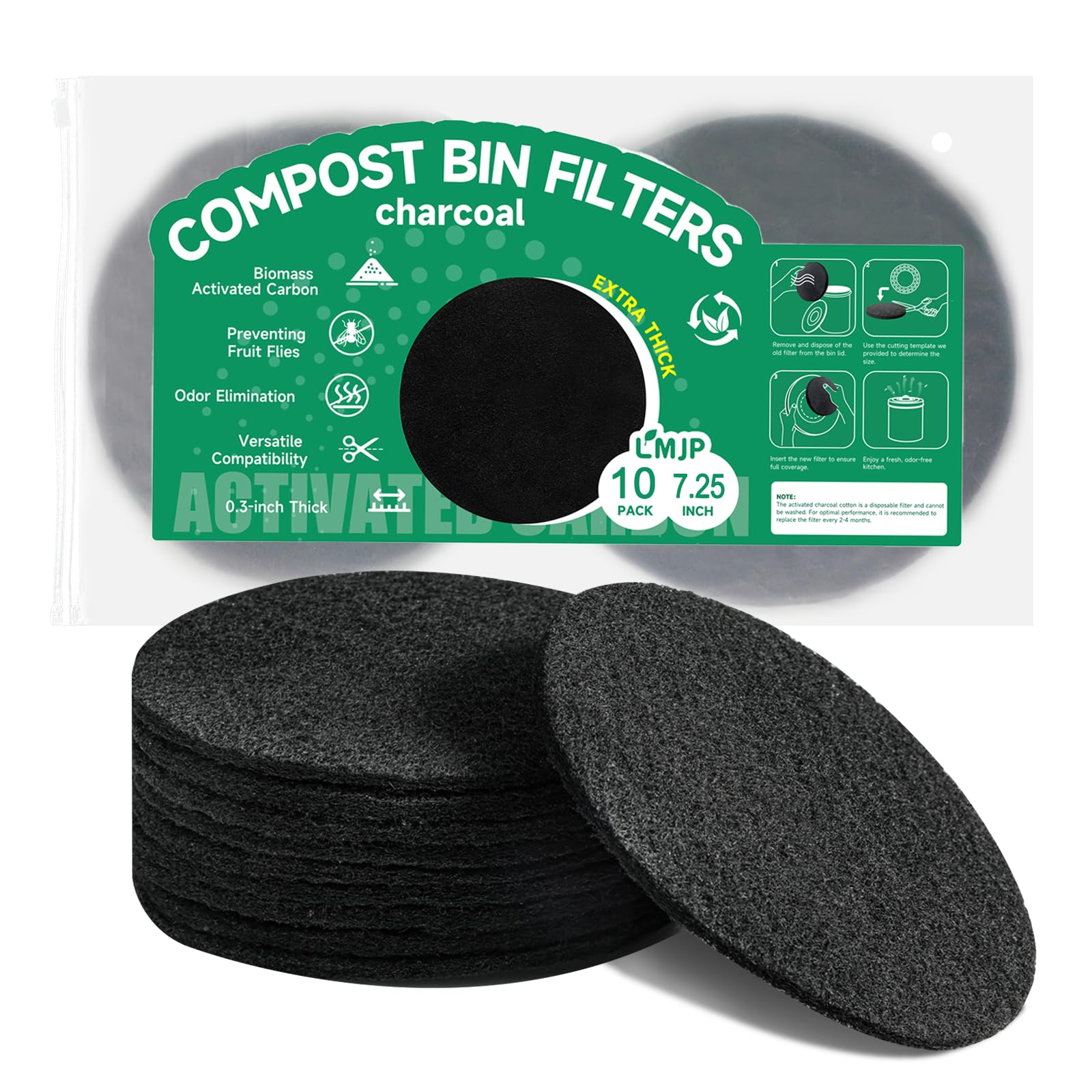7.25 Inch Charcoal Filters 10