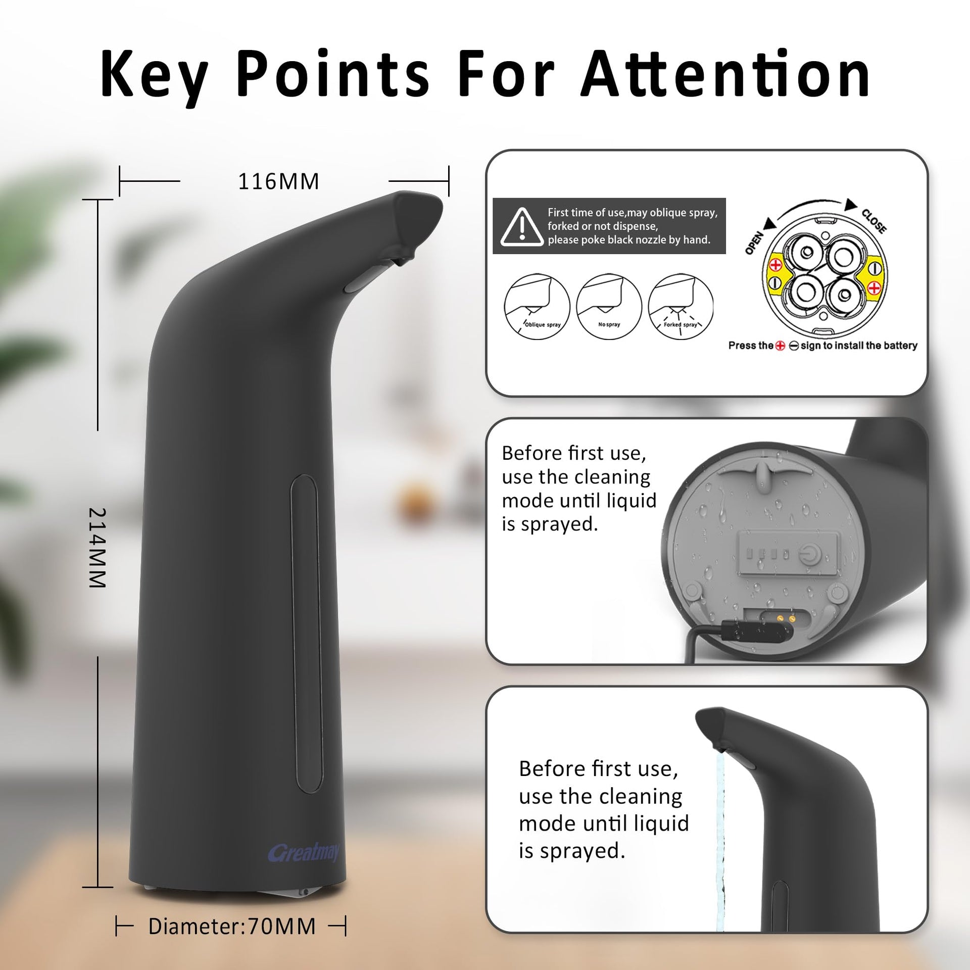Touchless Automatic Soap Dispenser 400ml Rechargeable