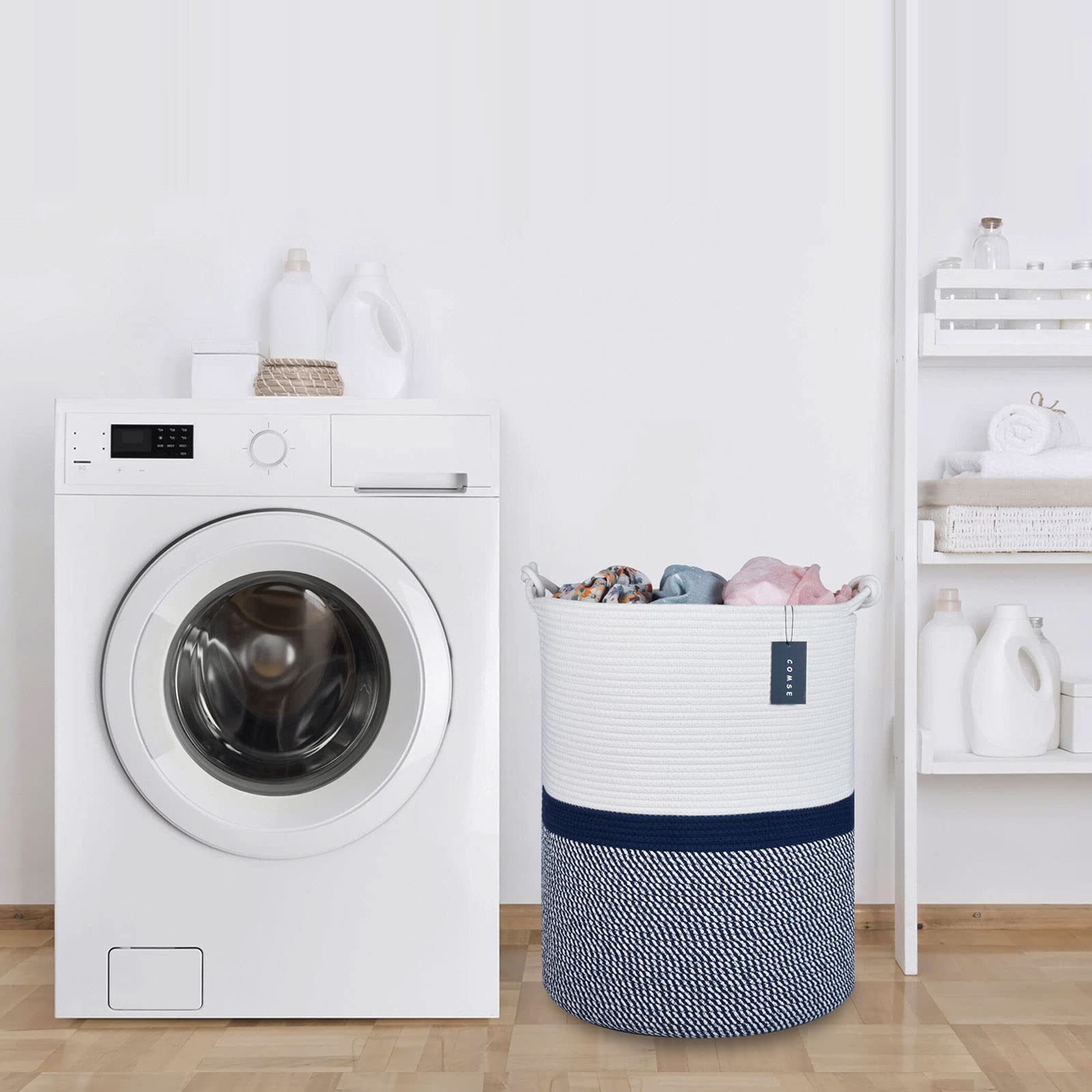 Tall Woven Blanket & Laundry Basket