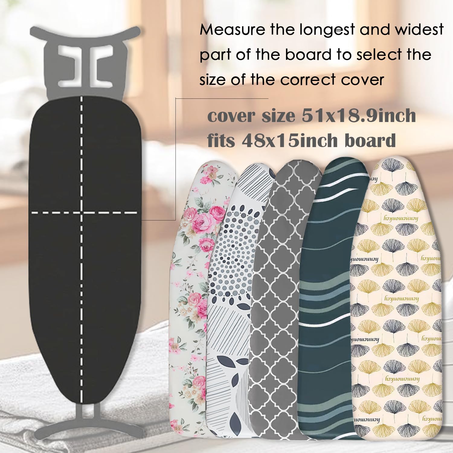 Ironing Board Cover with Two 5MM Thick Feltpads