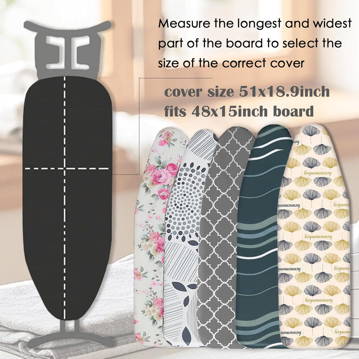 Ironing Board Cover with Two 5MM Thick Feltpads