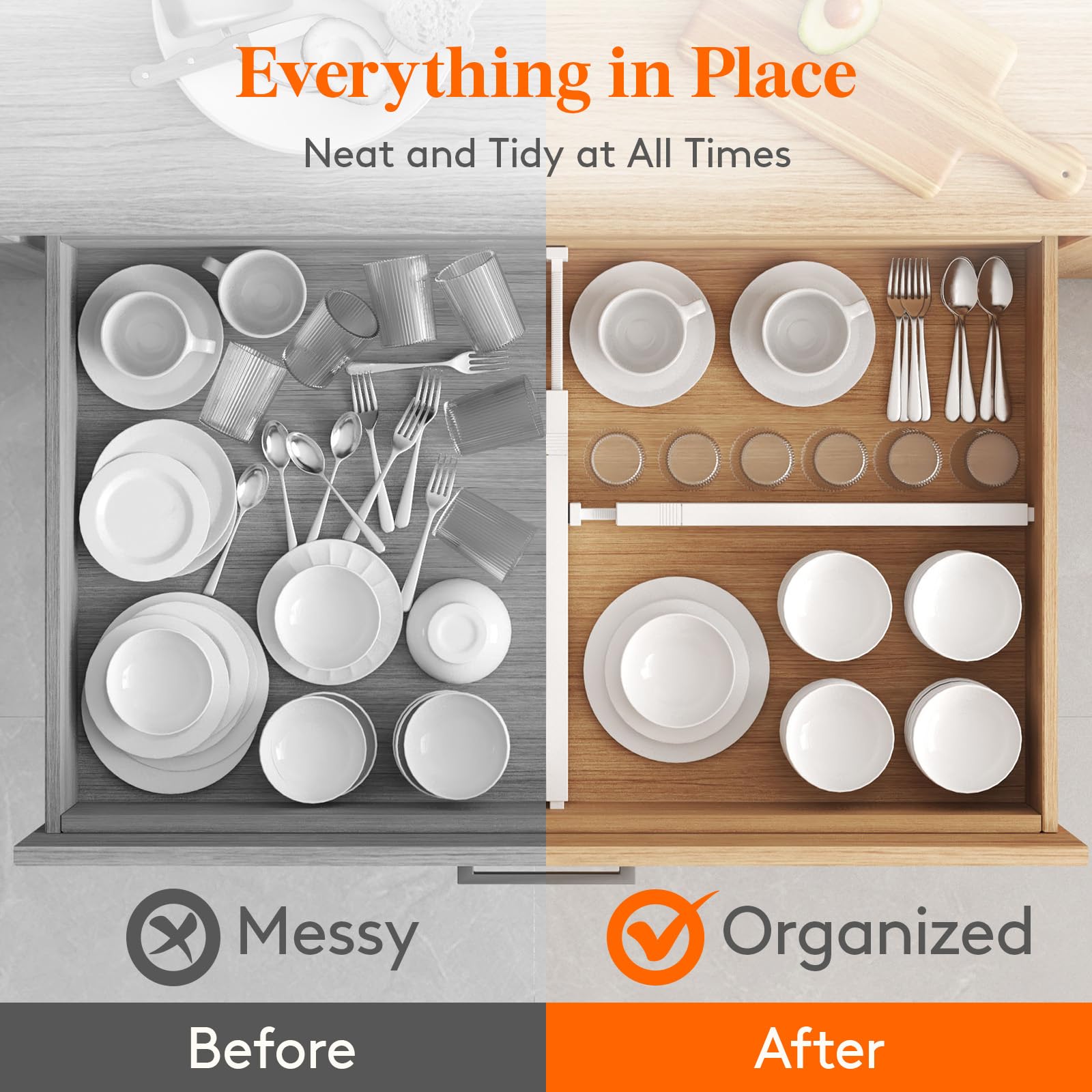 2.36" Upgrade Kitchen Drawer Dividers (8 Count)