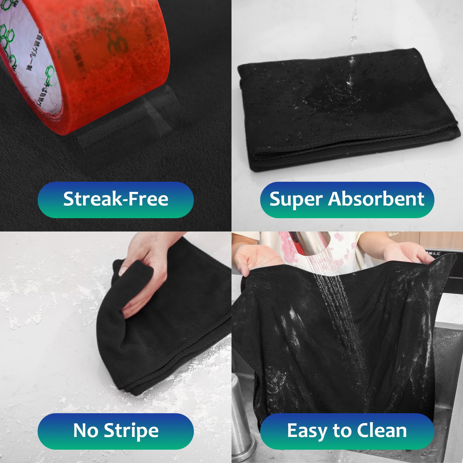 3 Pcs Extra Large Microfiber Cleaning Cloth 30" x 20" Washable Reusable Microfiber Towel Streak Free Lint Free Cloth for Cleaning Home Glass Office Window Bathrooms (3 Count)