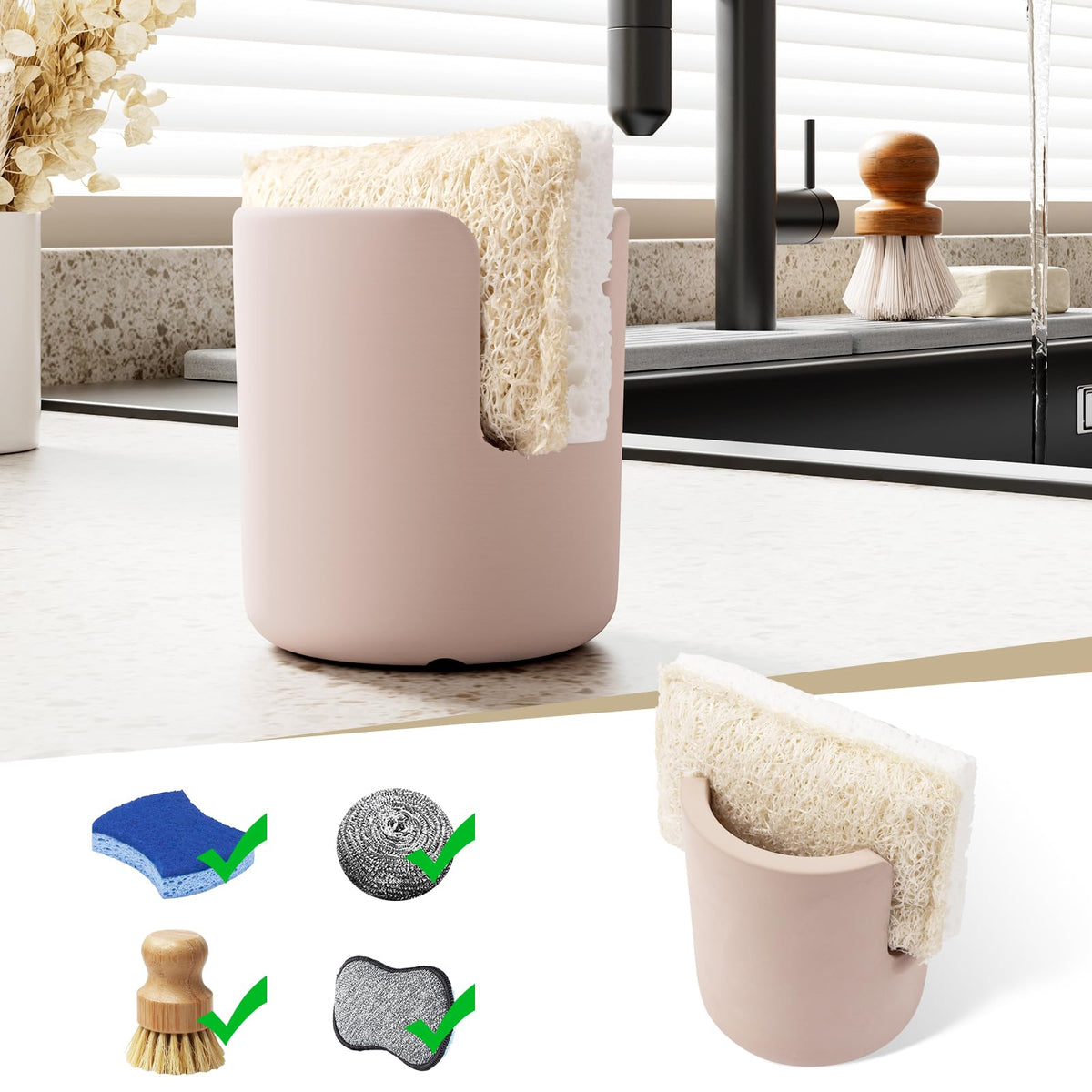 Stone Sponge Holder for Countertop Organizer