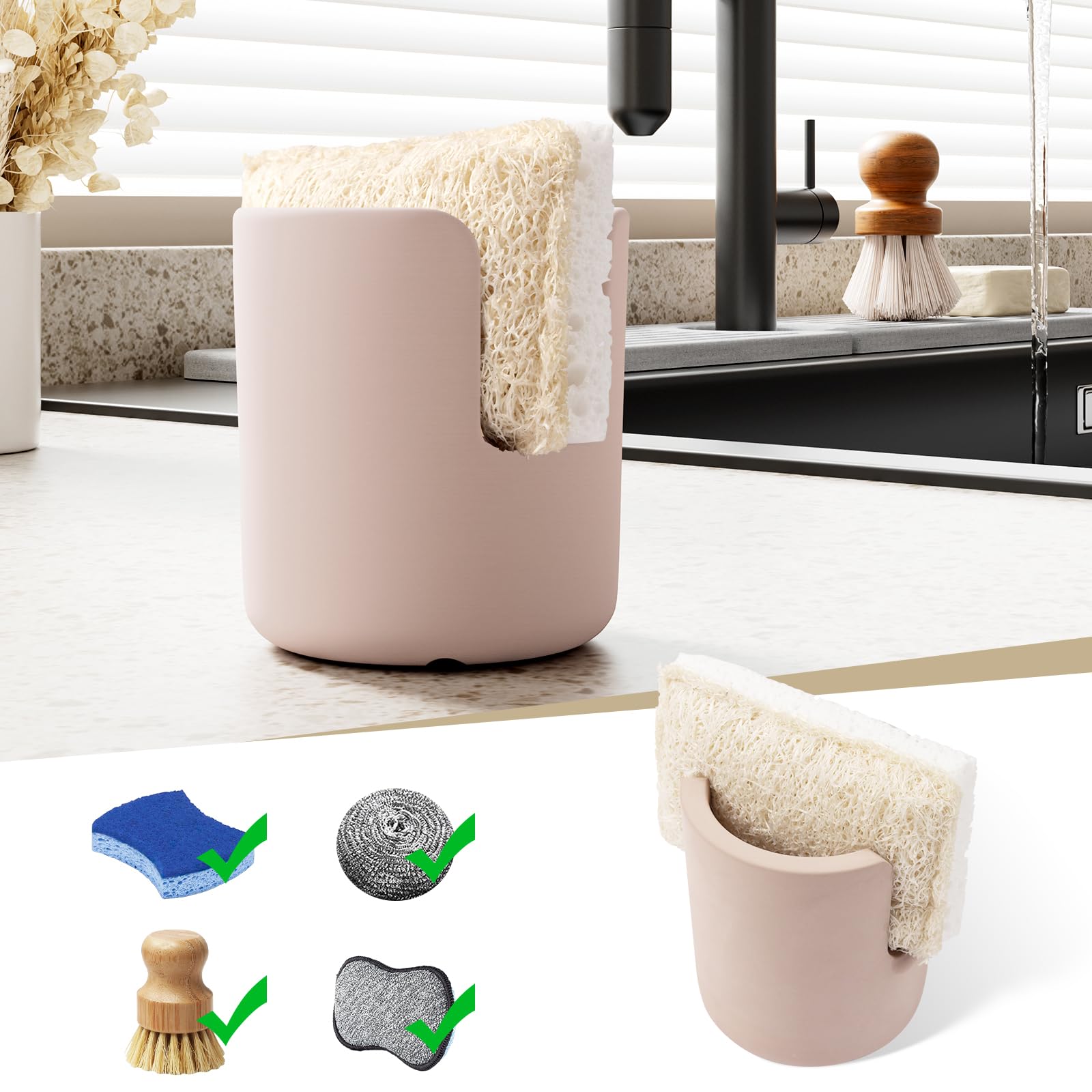 Stone Sponge Holder for Countertop Organizer