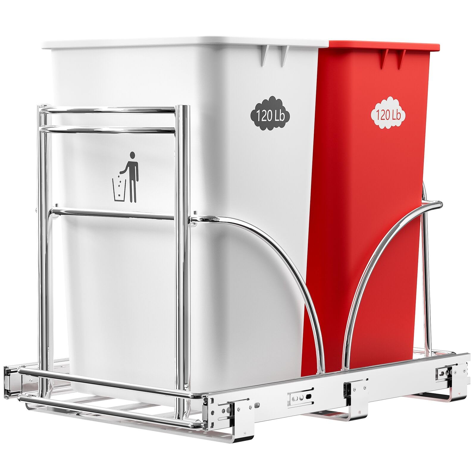 Dual Under Sink Trash Can Heavy Duty Pull Out Trash Can Under Cabinet
